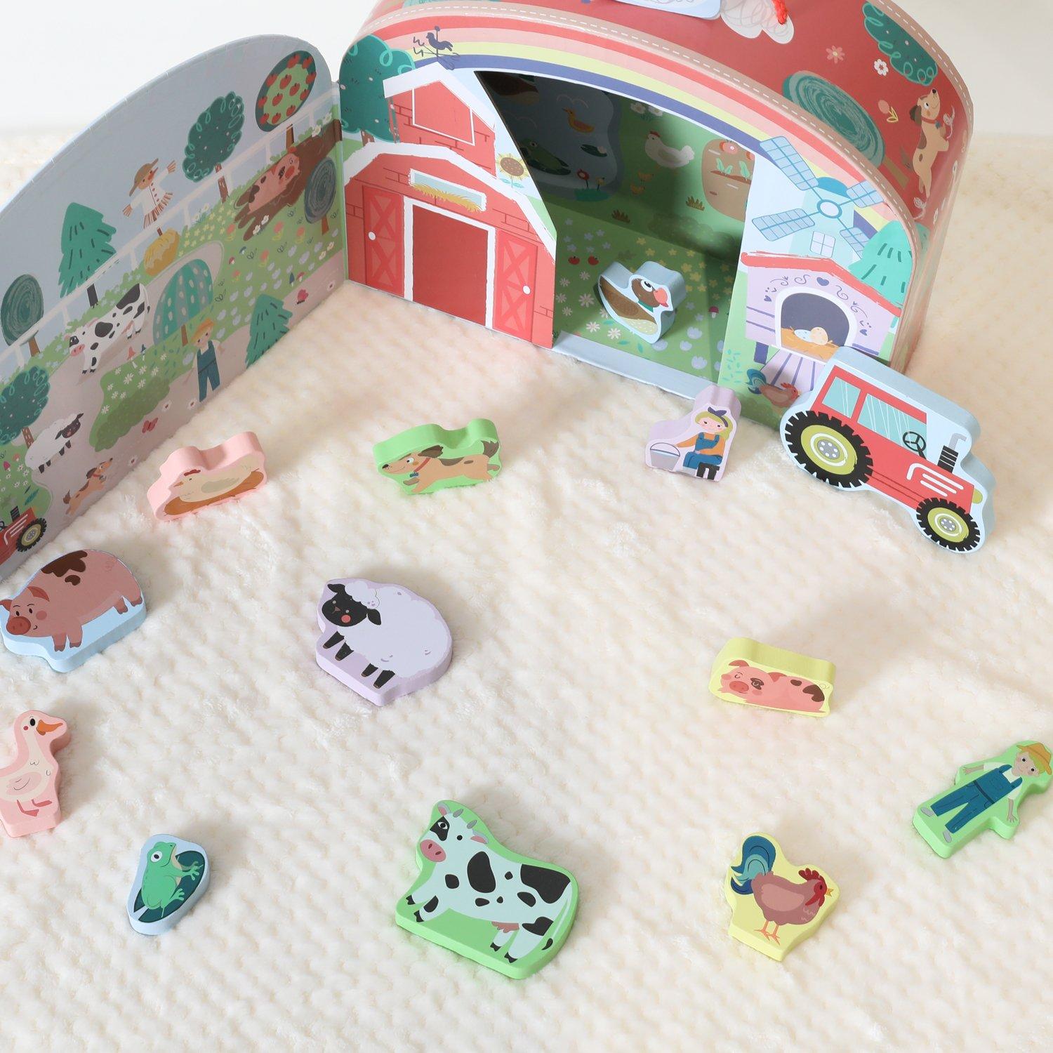 Multi - Tooky Toy - Wooden Carry Along Farm - 4