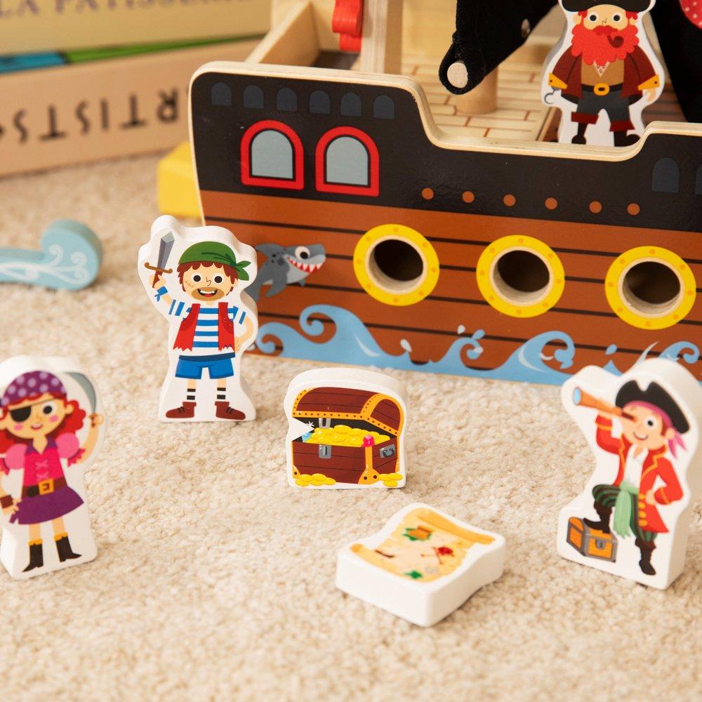 Multi - Tooky Toy - Wooden Pirate Ship - 3