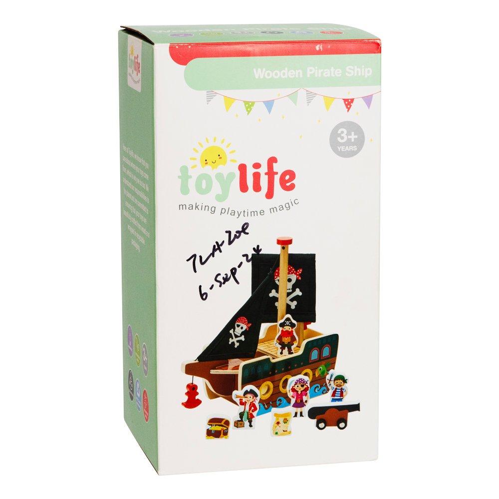 Multi - Tooky Toy - Wooden Pirate Ship - 5