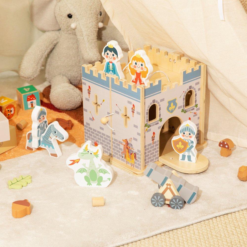 Grey - Tooky Toy - Wooden Carry Along Castle - 2