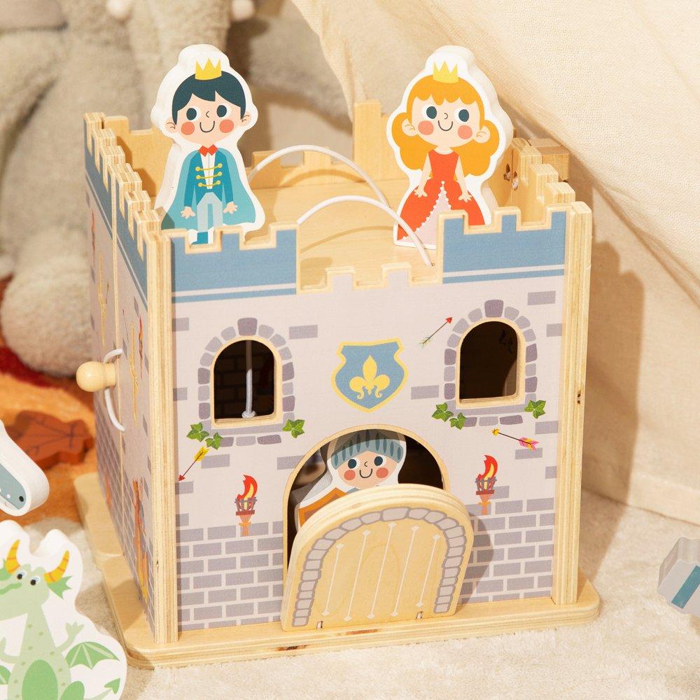 Grey - Tooky Toy - Wooden Carry Along Castle - 3