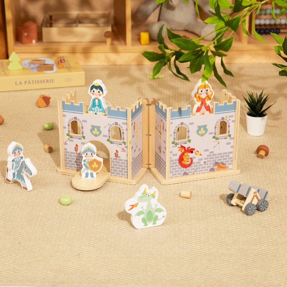 Grey - Tooky Toy - Wooden Carry Along Castle - 4
