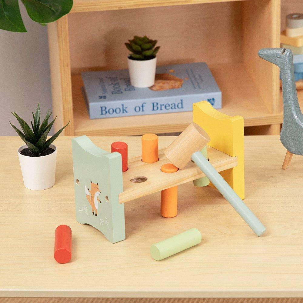 Multi - Tooky Toy - Wooden Pounding Bench - 3