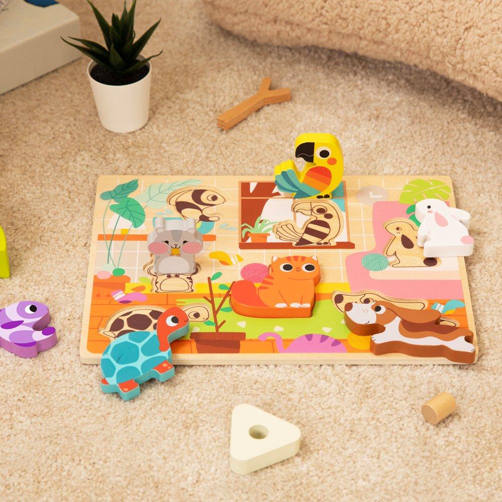 Multi - Tooky Toy - Wooden Chunky Pets Puzzle - 3