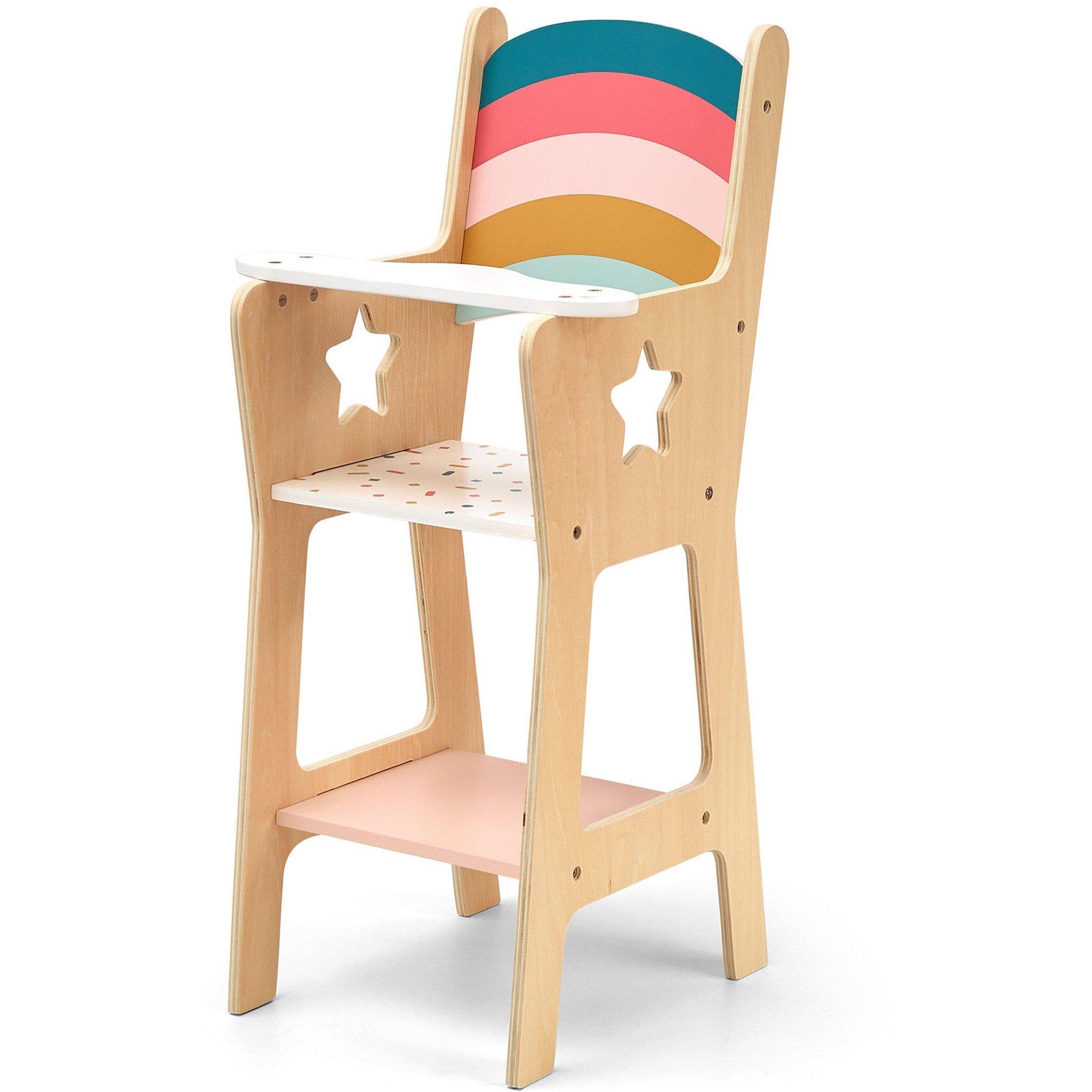 Wooden White Doll High Chair