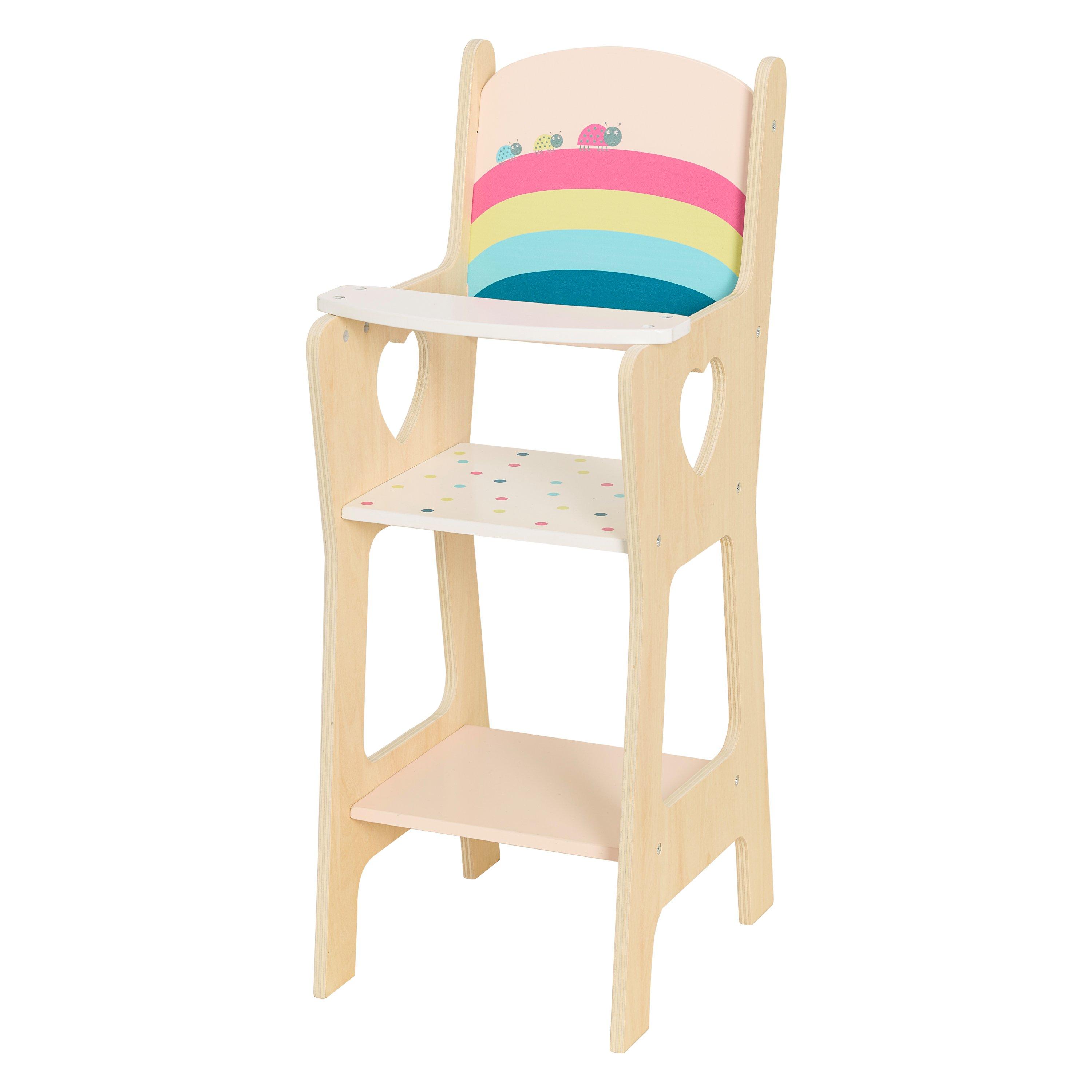 Multi - Tooky Toy - Wooden White Doll High Chair - 1