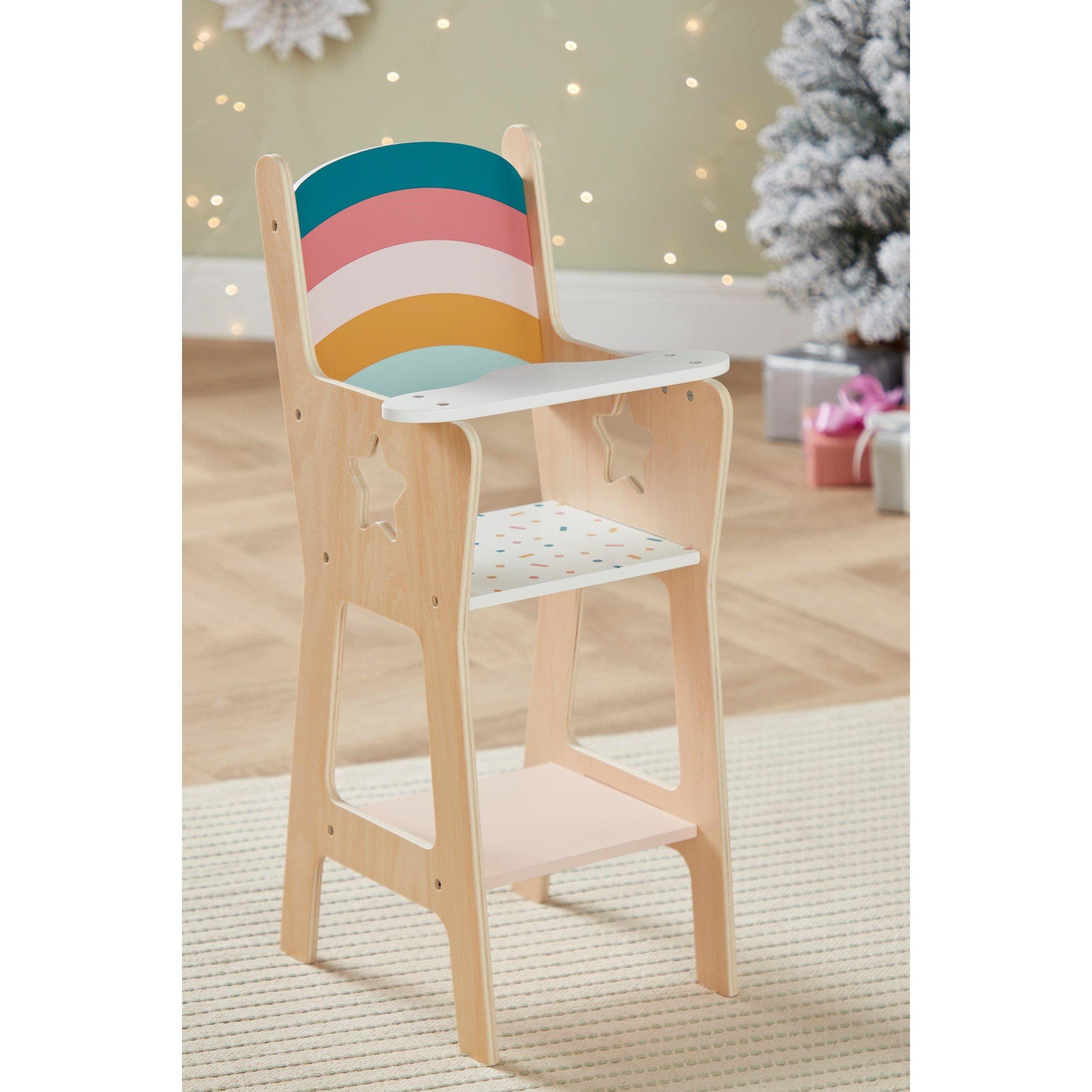 Multi - Tooky Toy - Wooden White Doll High Chair - 2