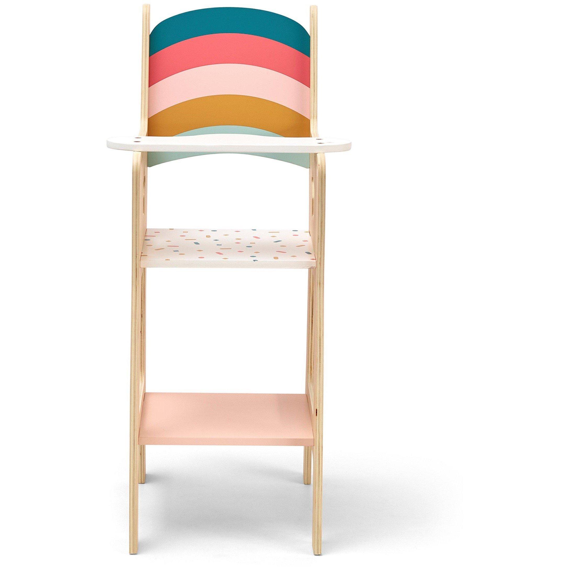 Multi - Tooky Toy - Wooden White Doll High Chair - 3