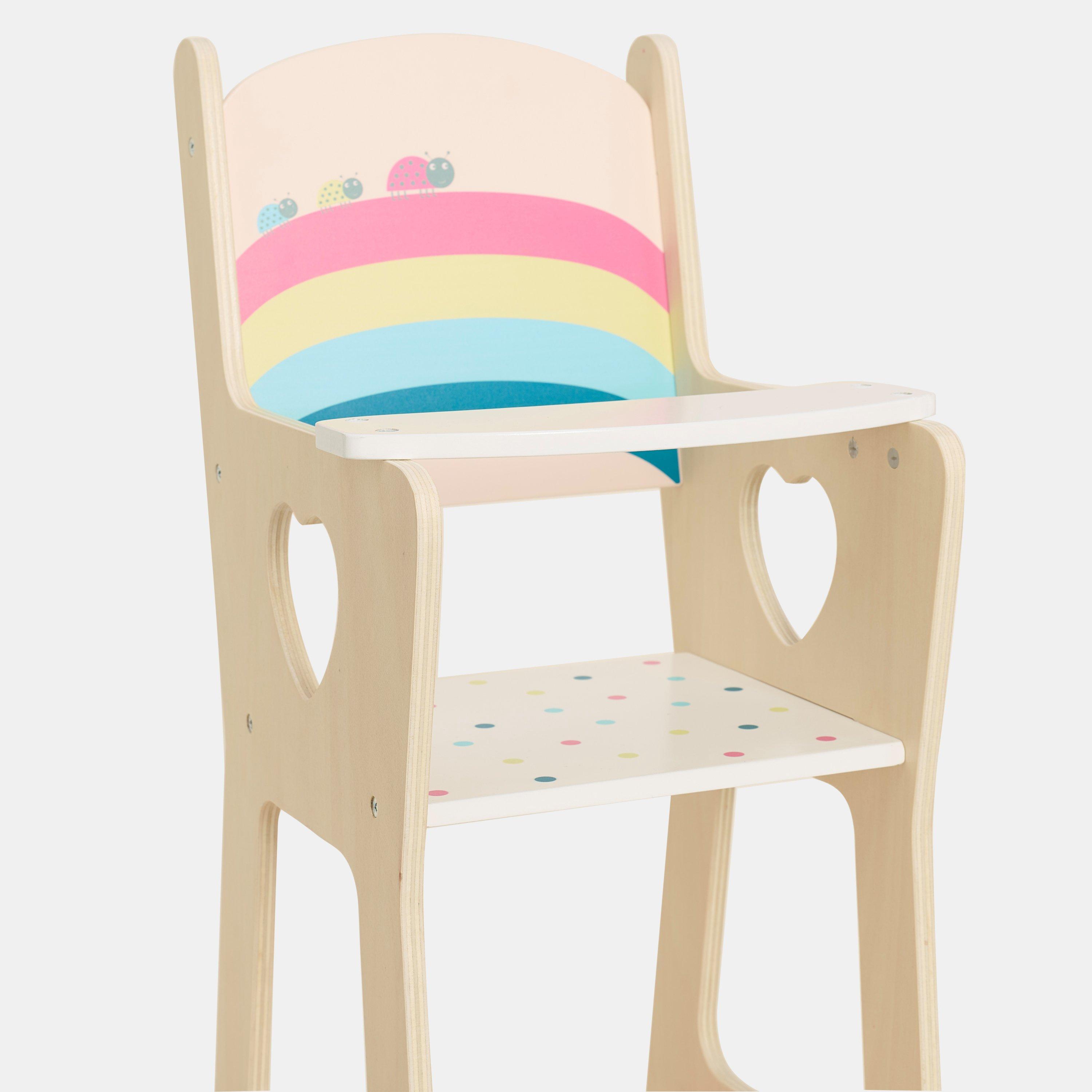 Multi - Tooky Toy - Wooden White Doll High Chair - 5