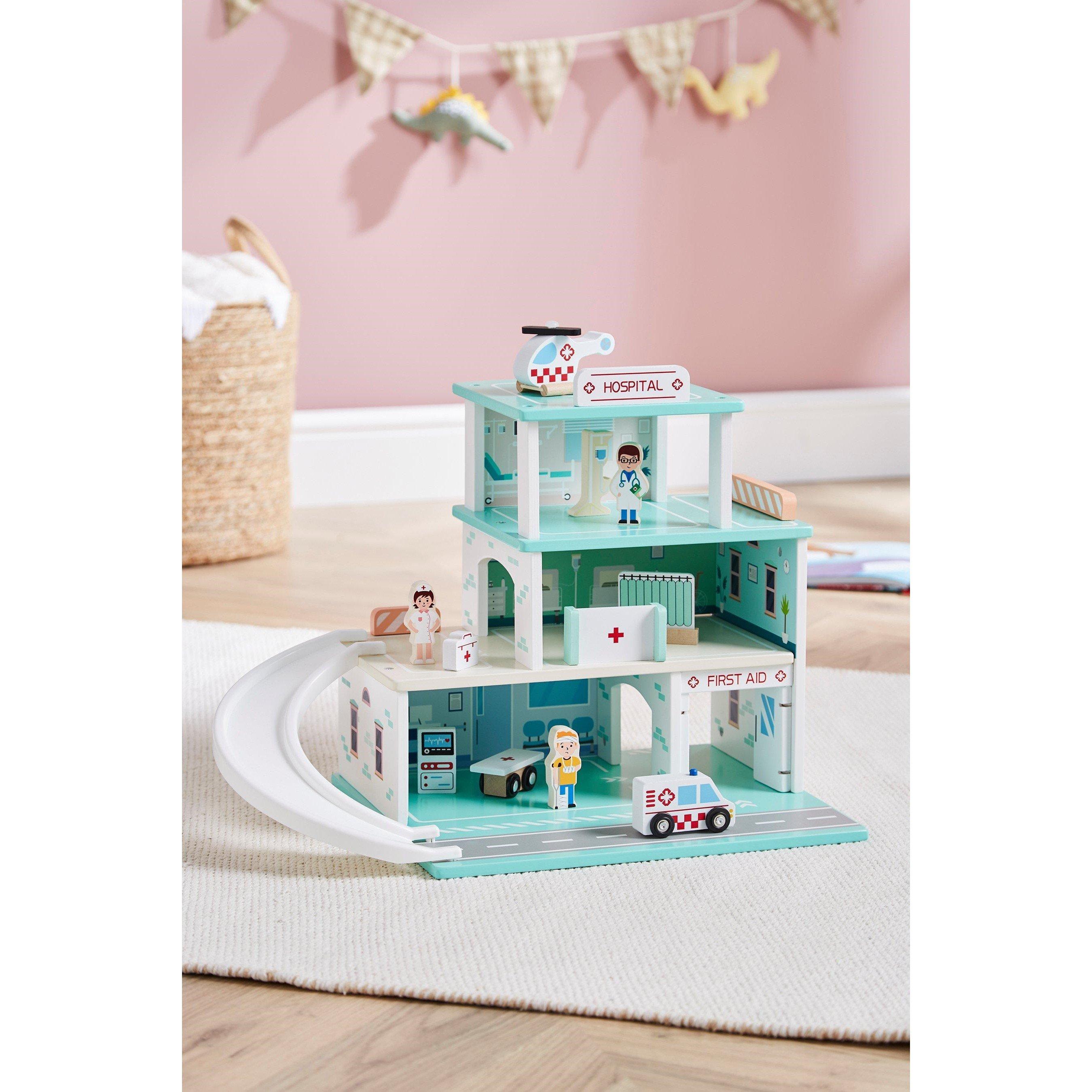 Blue - Tooky Toy - Wooden Hospital Playset - 1