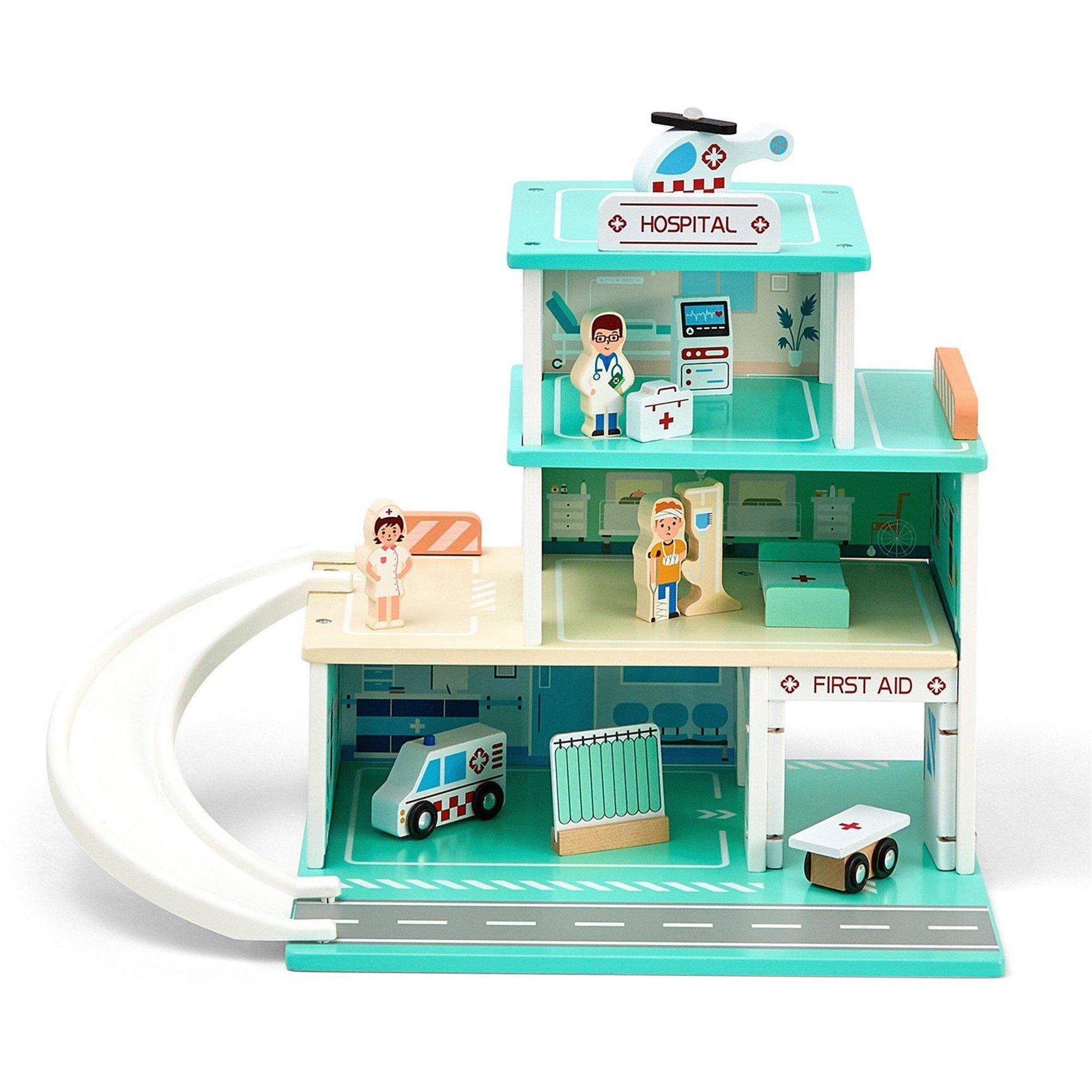Bleu - Tooky Toy - Wooden Hospital Playset - 2