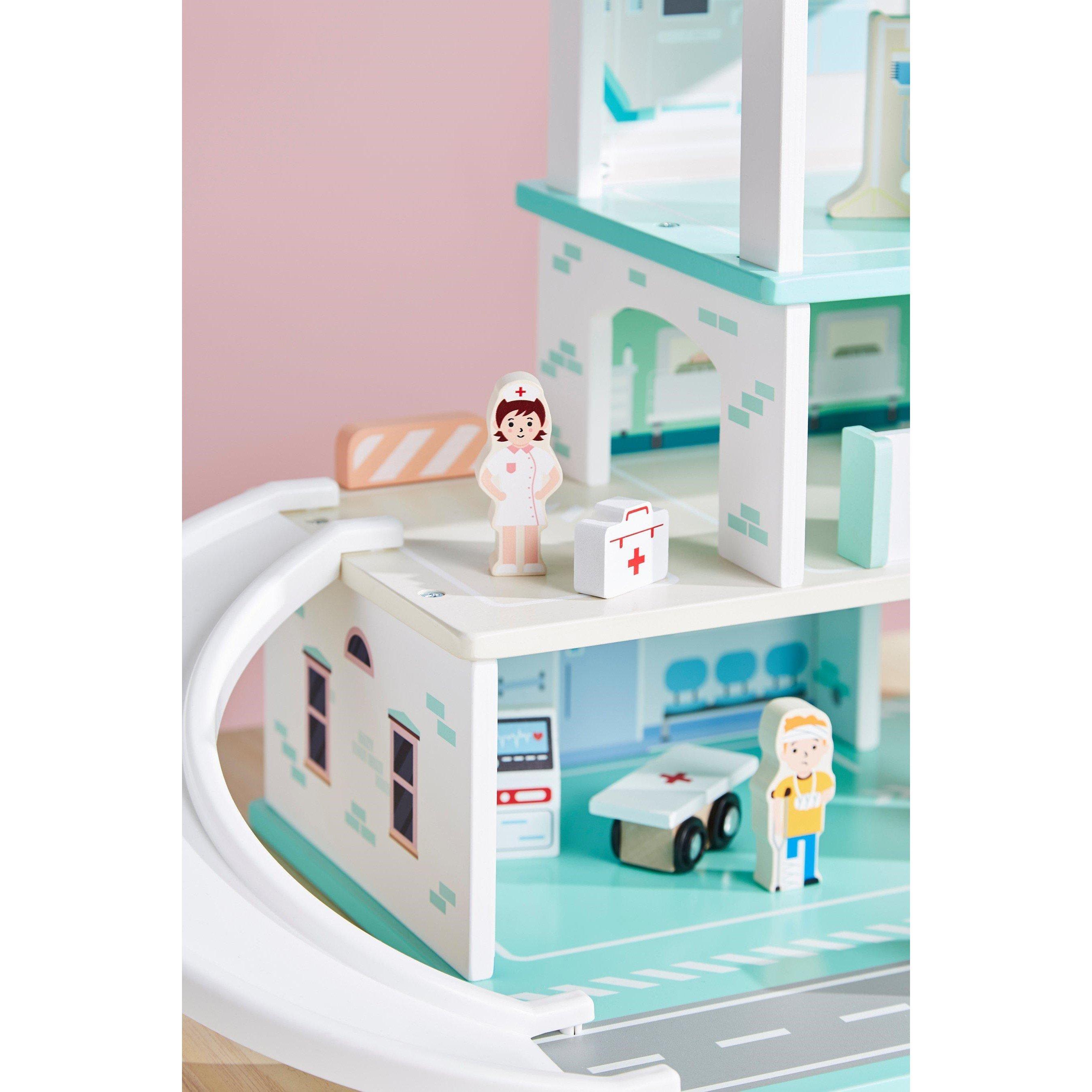 Bleu - Tooky Toy - Wooden Hospital Playset - 6