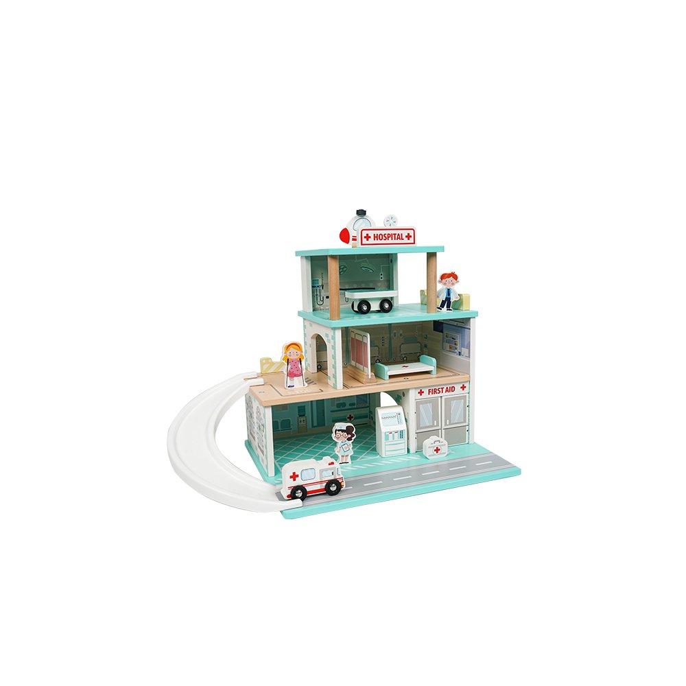 Bleu - Tooky Toy - Wooden Hospital Playset - 9