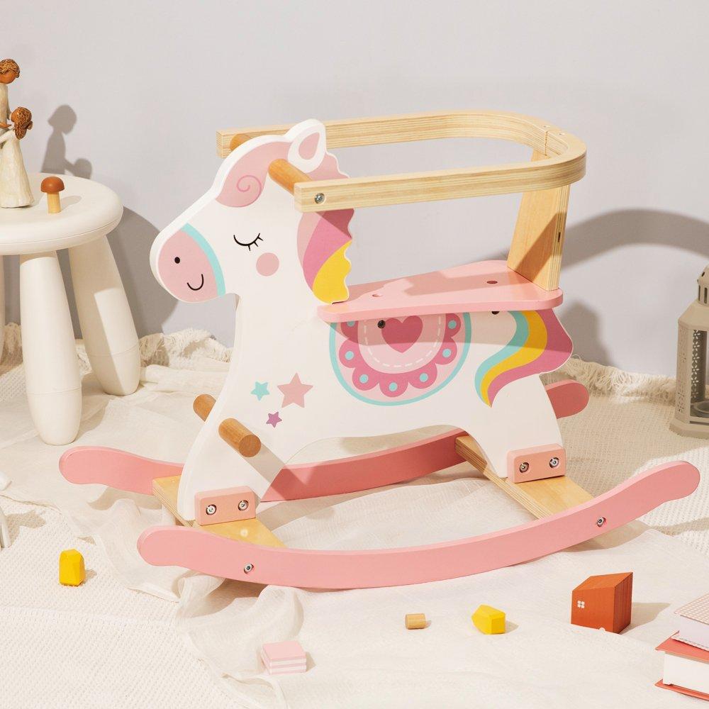 Pink - Tooky Toy - Wooden Rocking Horse - Pink - 2