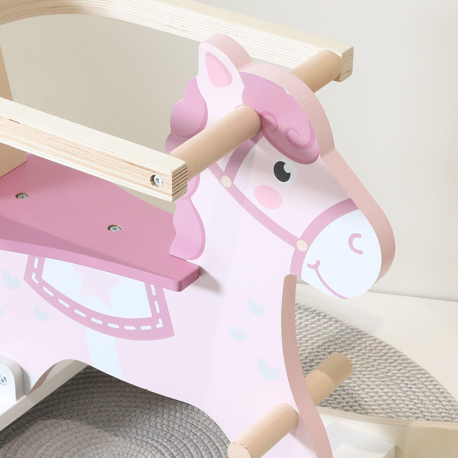 Pink - Tooky Toy - Wooden Rocking Horse - Pink - 5