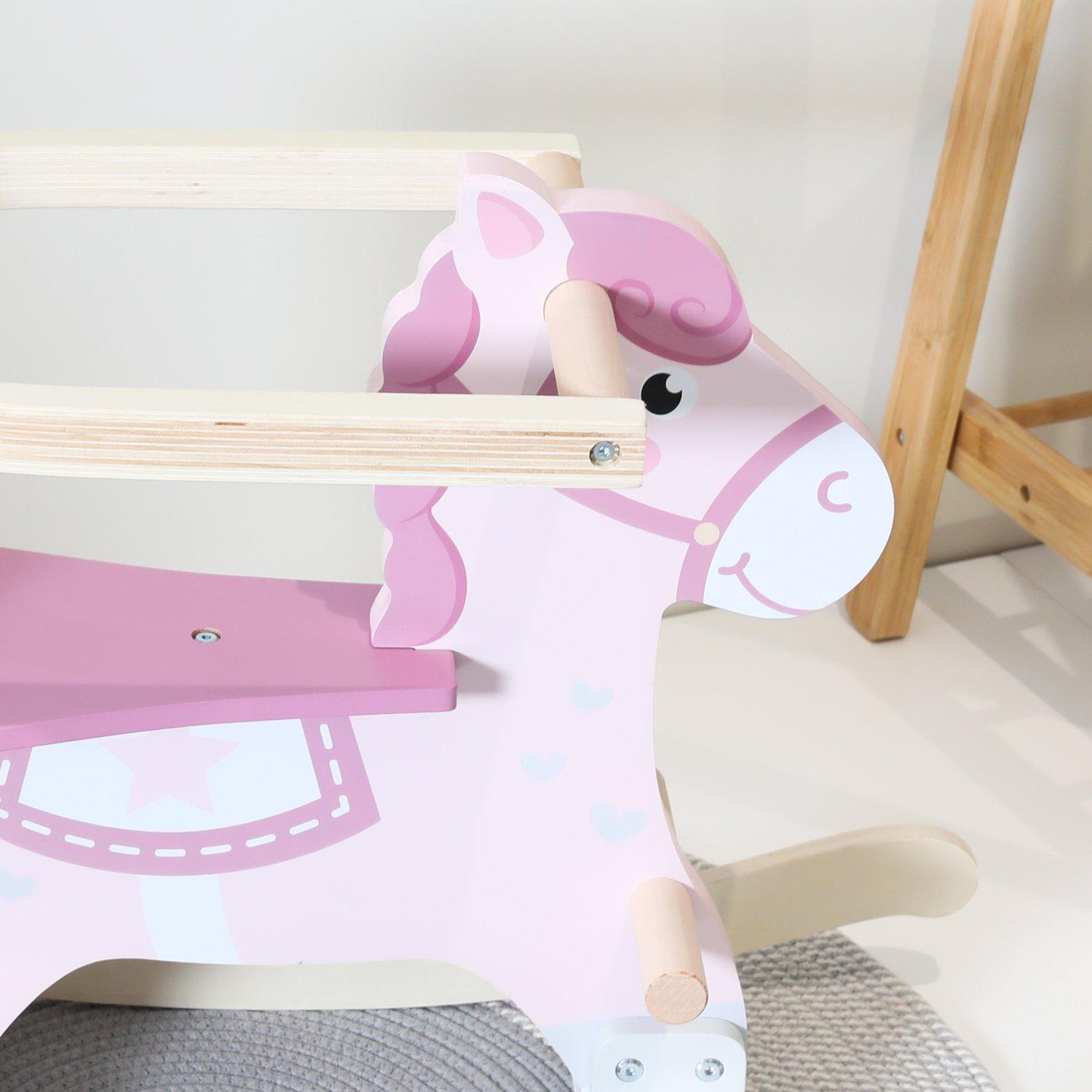 Pink - Tooky Toy - Wooden Rocking Horse - Pink - 6