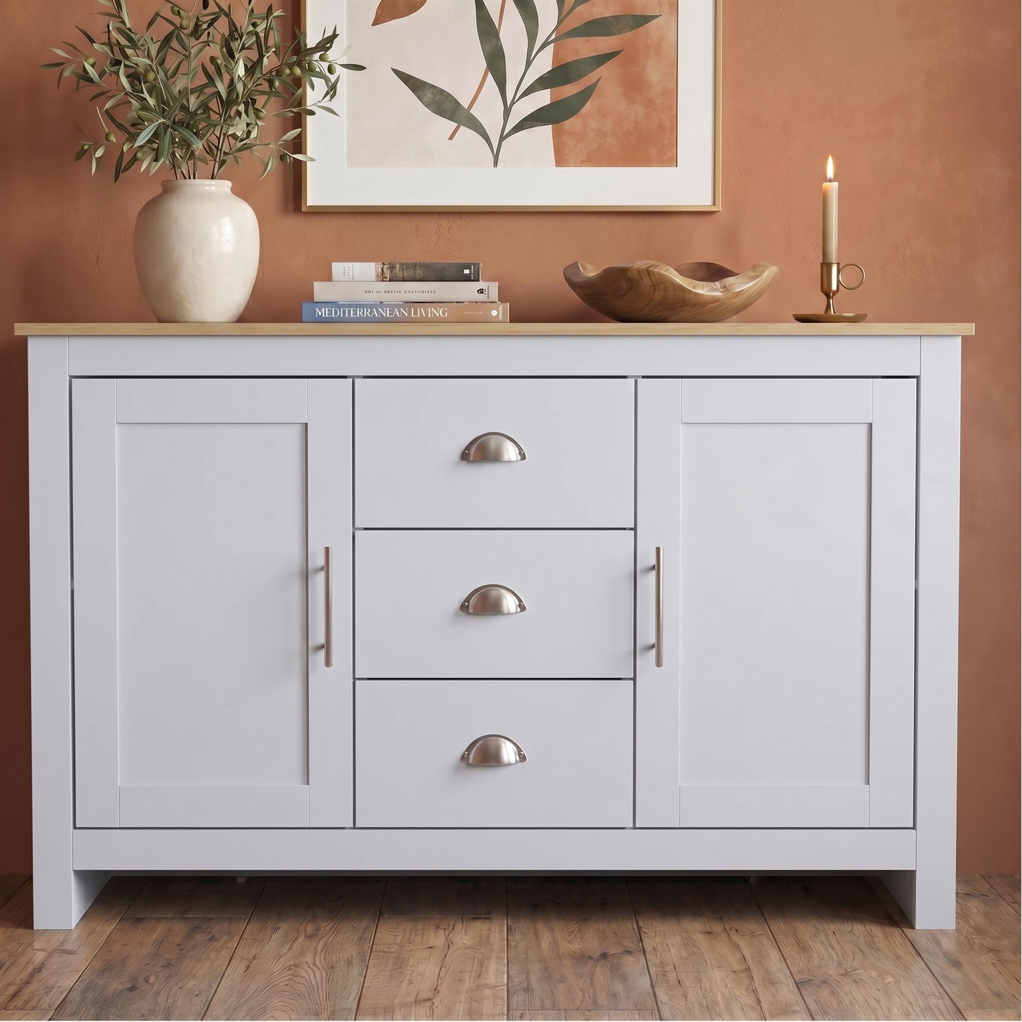 Grey - Jack Wills - Lancaster 3 Drawer Sideboard - 1