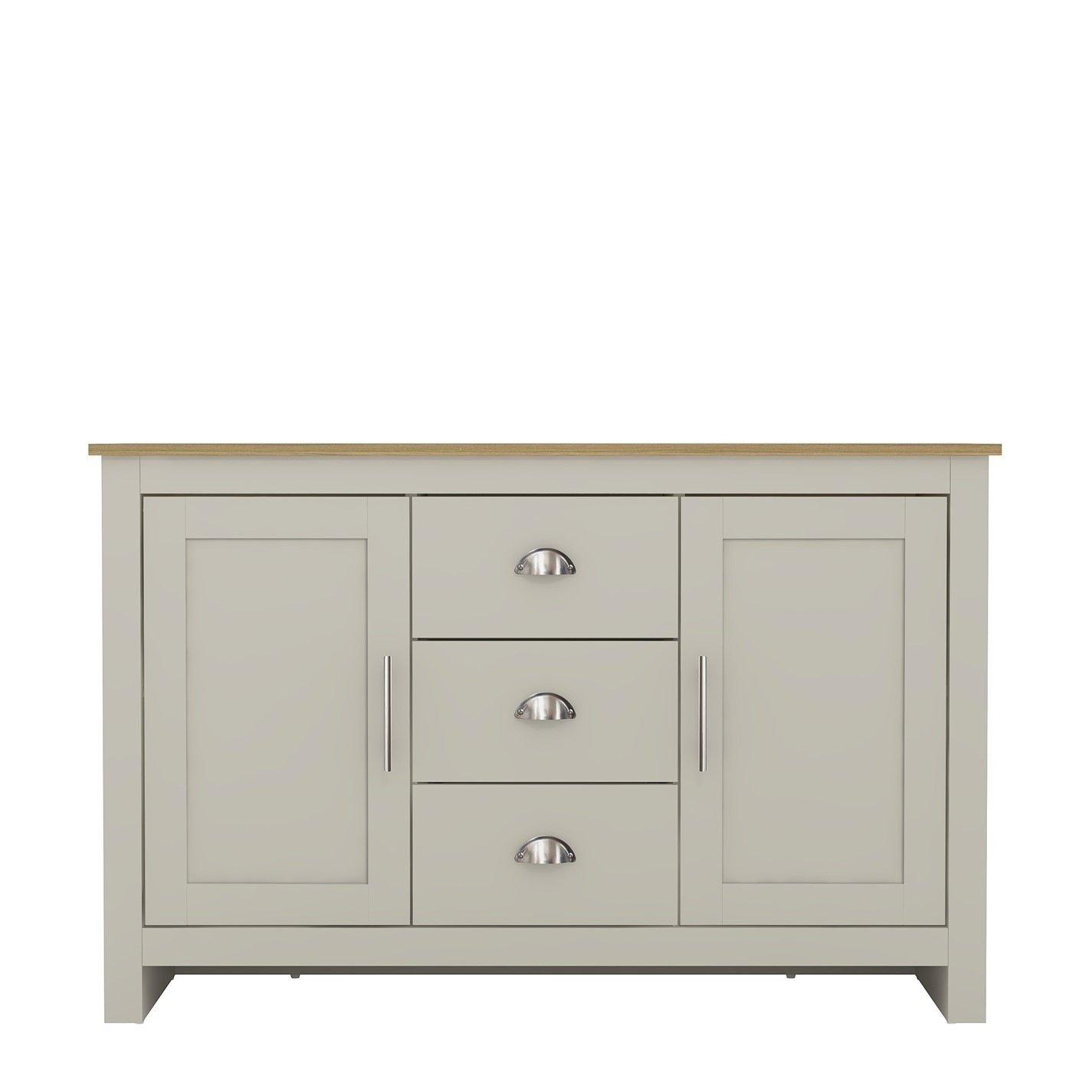 Grey - Jack Wills - Sherbourne 3 Drawer Sideboard - 2