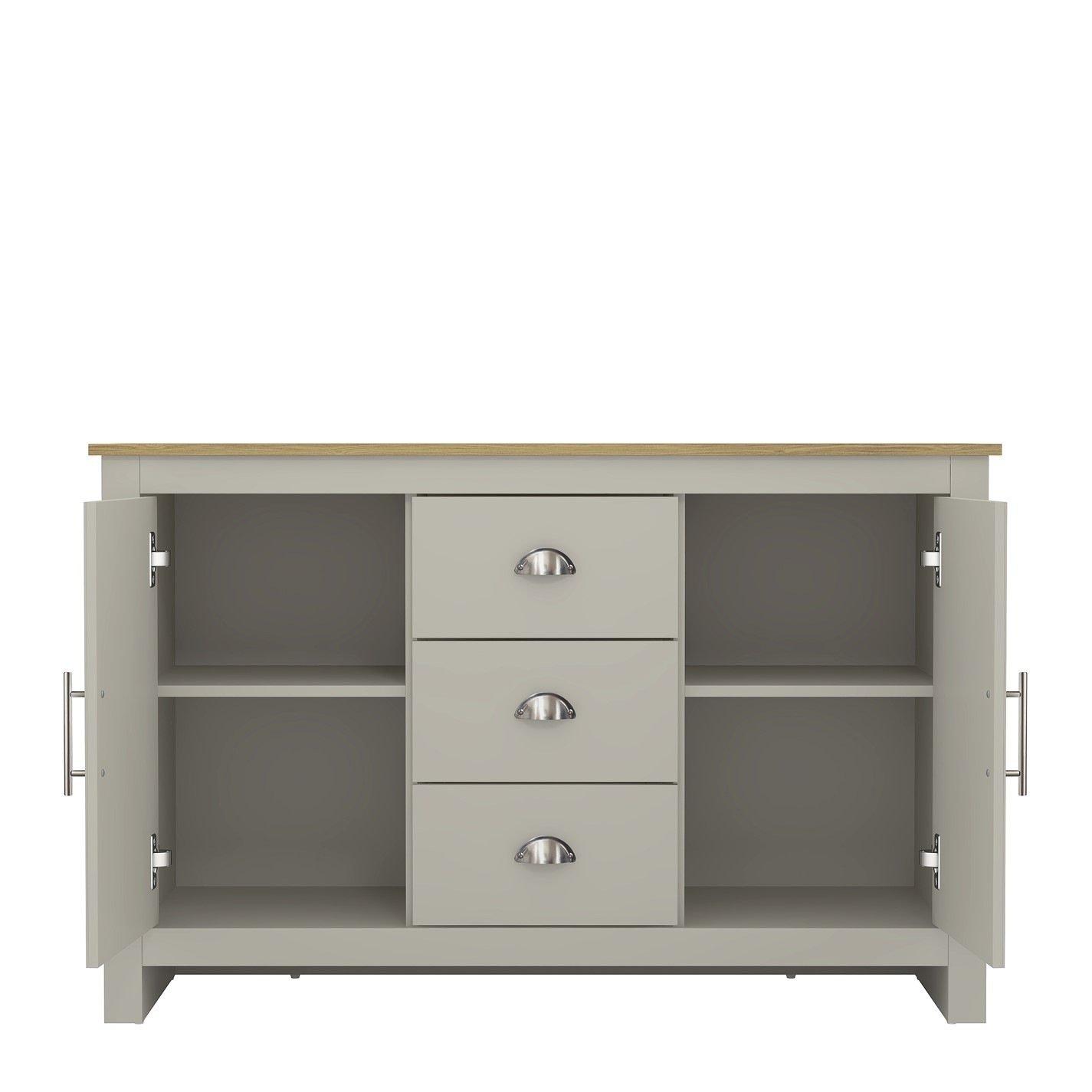 Grey - Jack Wills - Sherbourne 3 Drawer Sideboard - 4