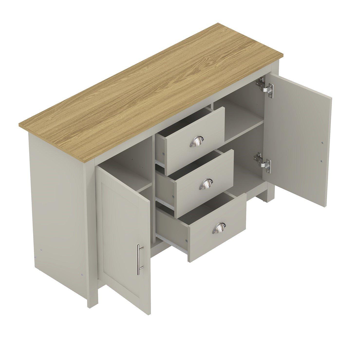 Grey - Jack Wills - Sherbourne 3 Drawer Sideboard - 5