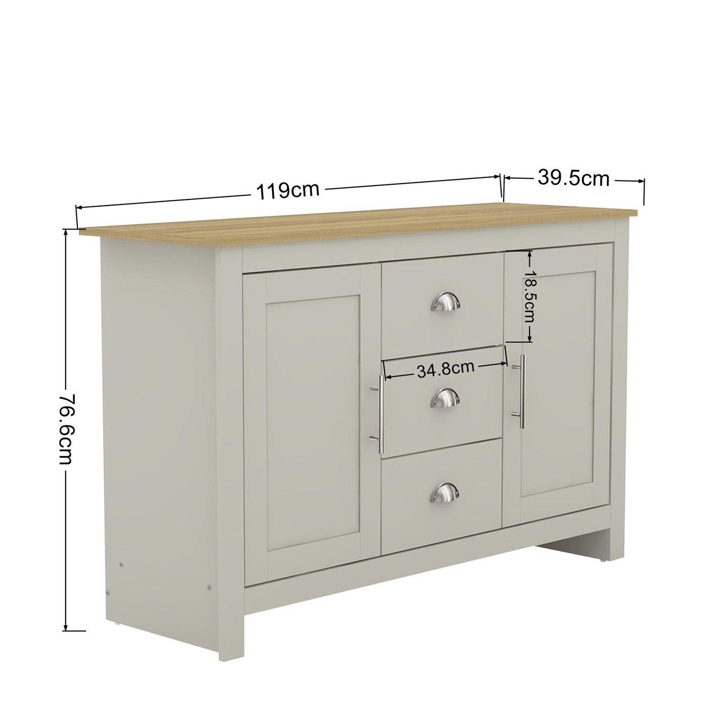 Grey - Jack Wills - Sherbourne 3 Drawer Sideboard - 9