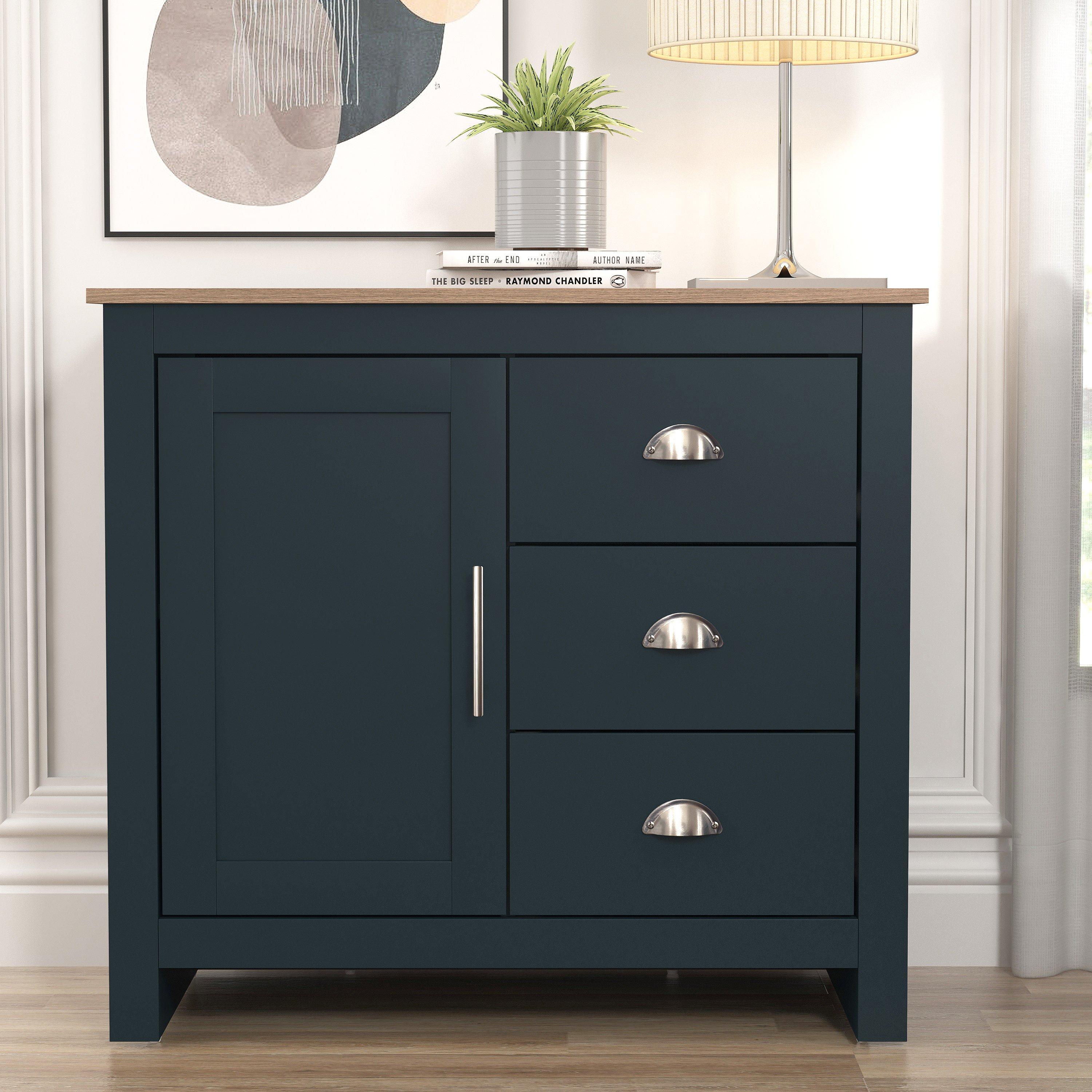 Blue Slate - Homelife - Sherbourne 3 Drawer Small Sideboard - 1