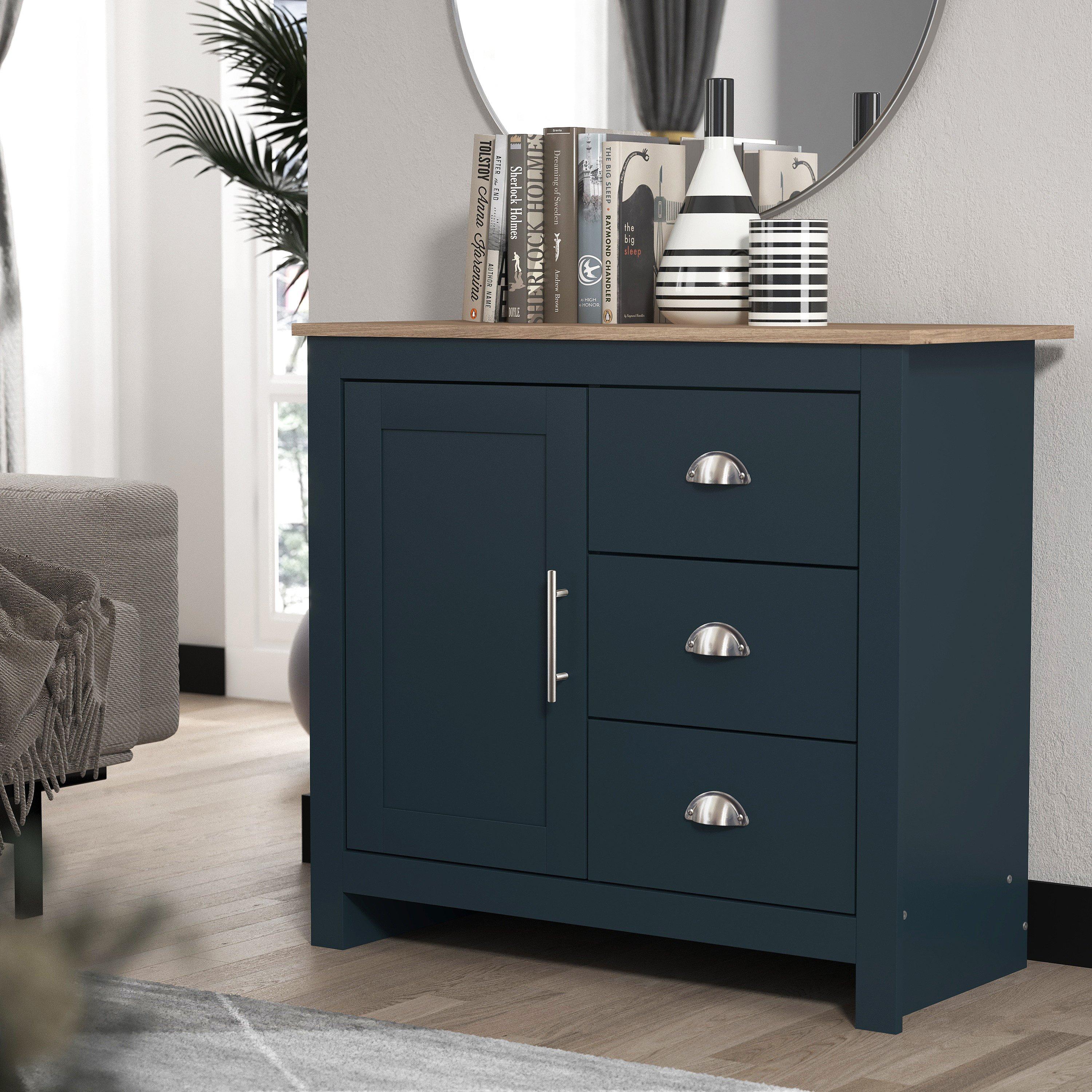 Blue Slate - Homelife - Sherbourne 3 Drawer Small Sideboard - 2