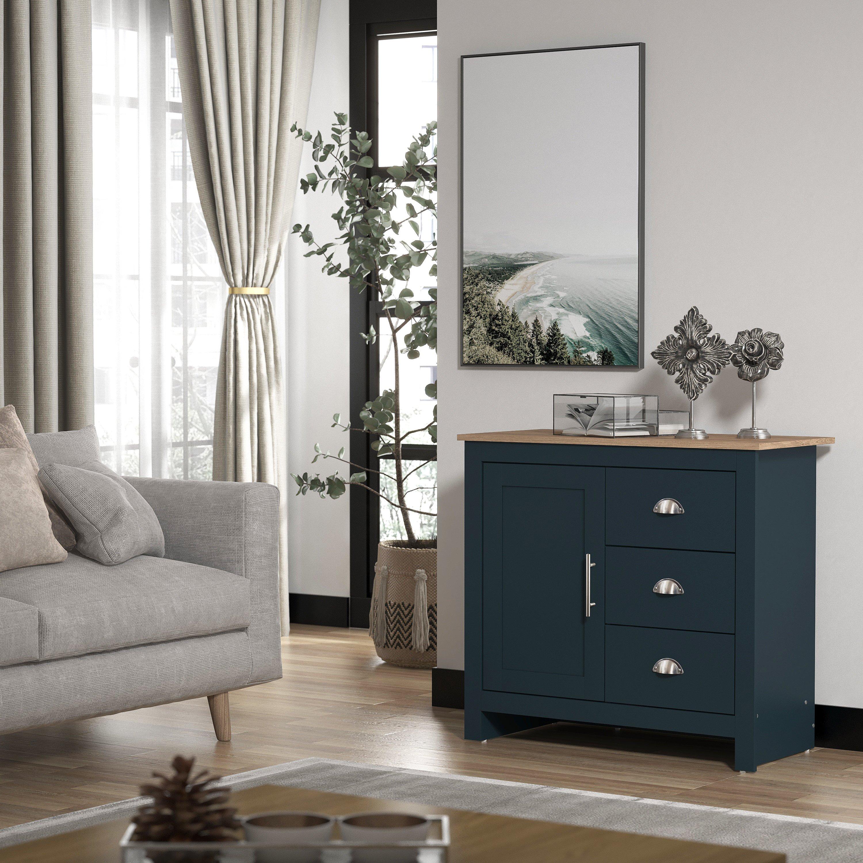 Blue Slate - Homelife - Sherbourne 3 Drawer Small Sideboard - 3