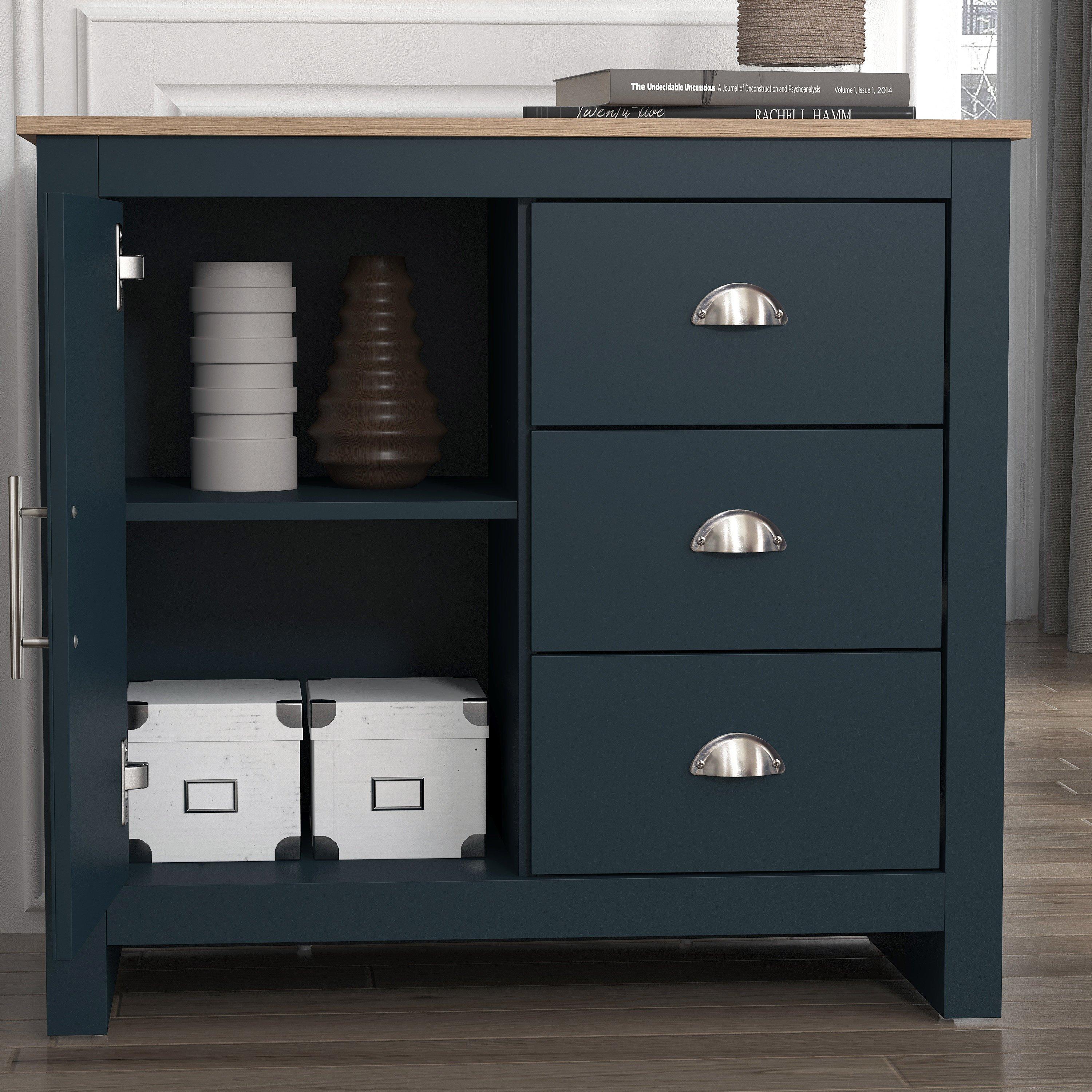 Blue Slate - Homelife - Sherbourne 3 Drawer Small Sideboard - 4