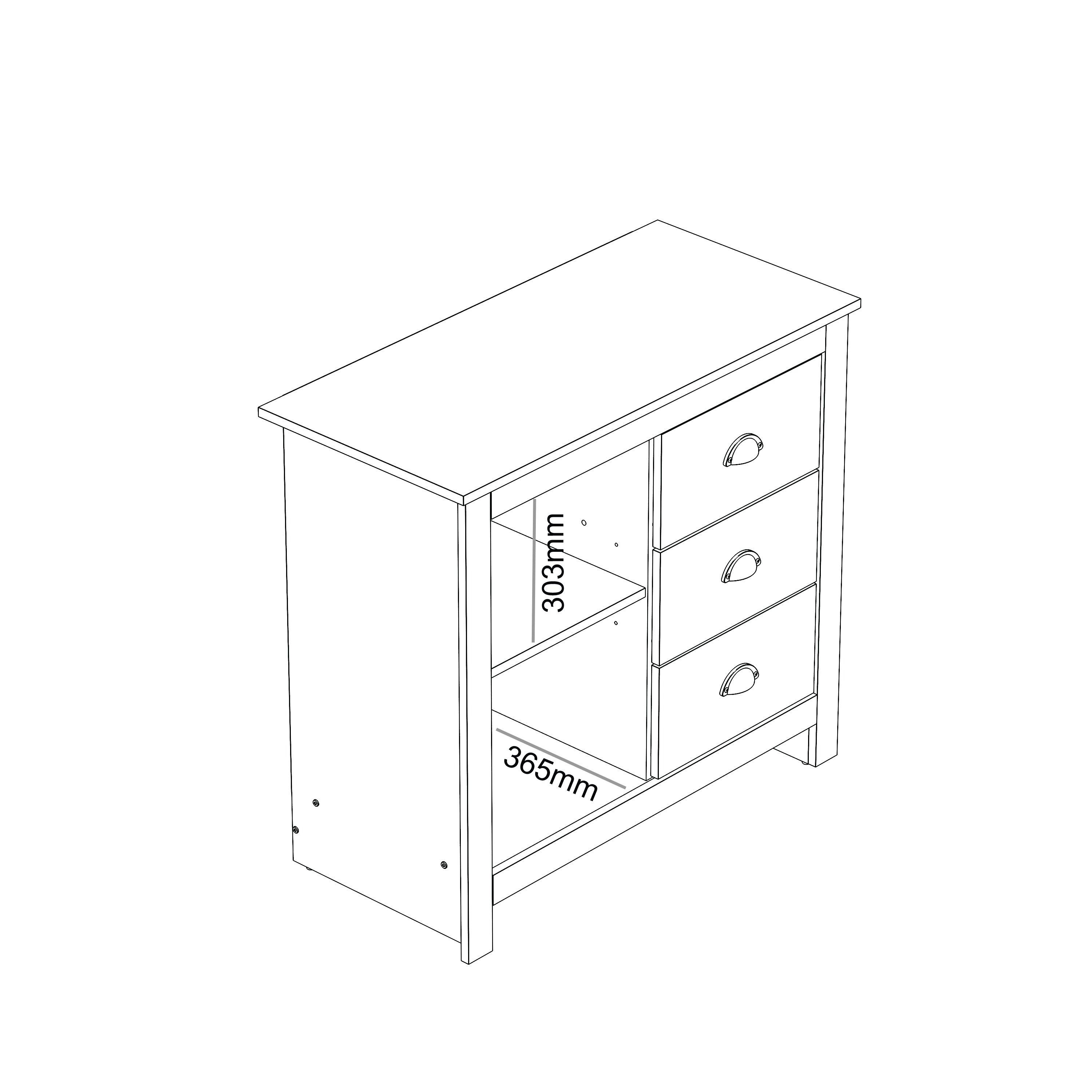 Blue Slate - Homelife - Sherbourne 3 Drawer Small Sideboard - 10