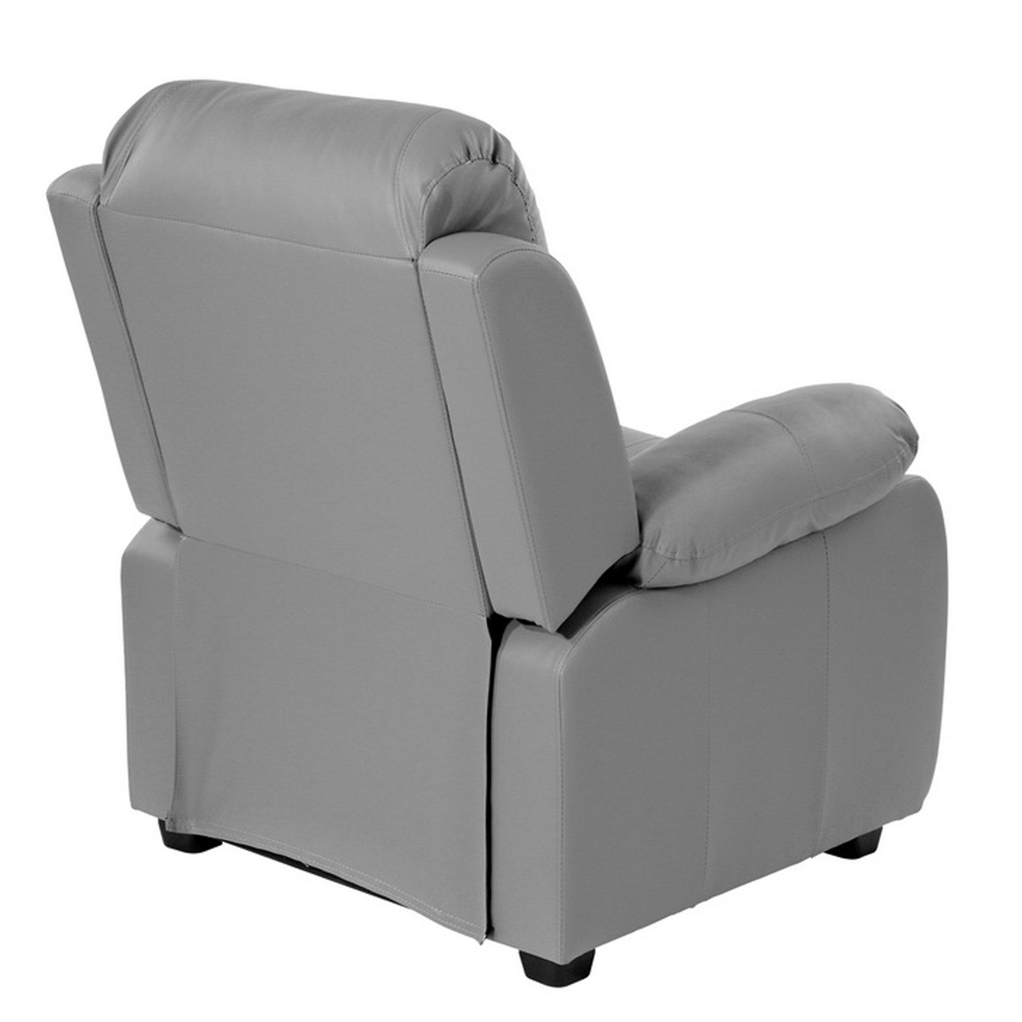Grey - Homelife - Banbury Faux Leather Armchair - 4