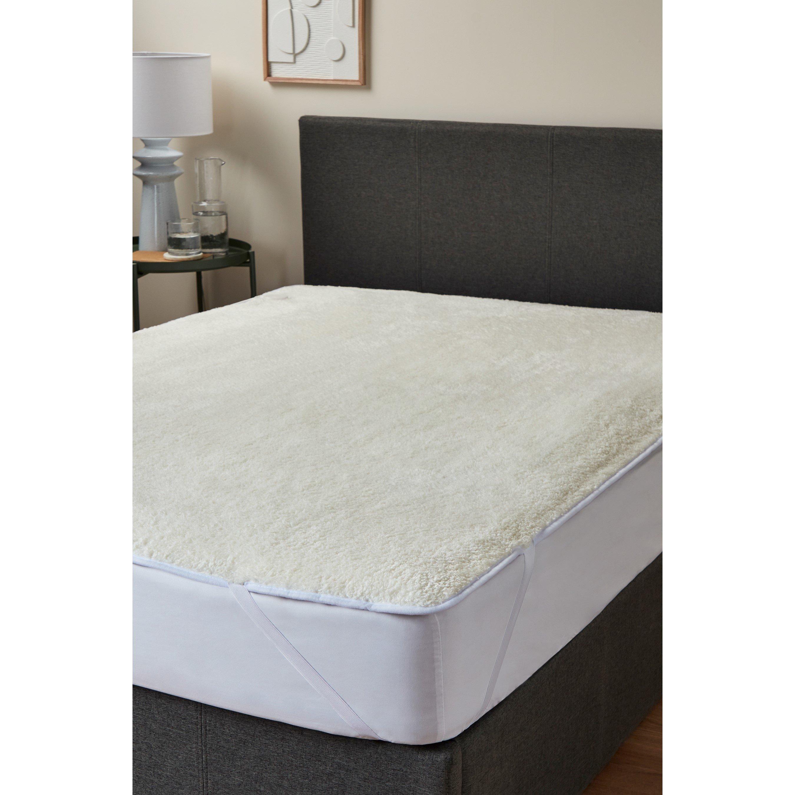 White - Homelife - Fleece Electric Mattress Topper - 1