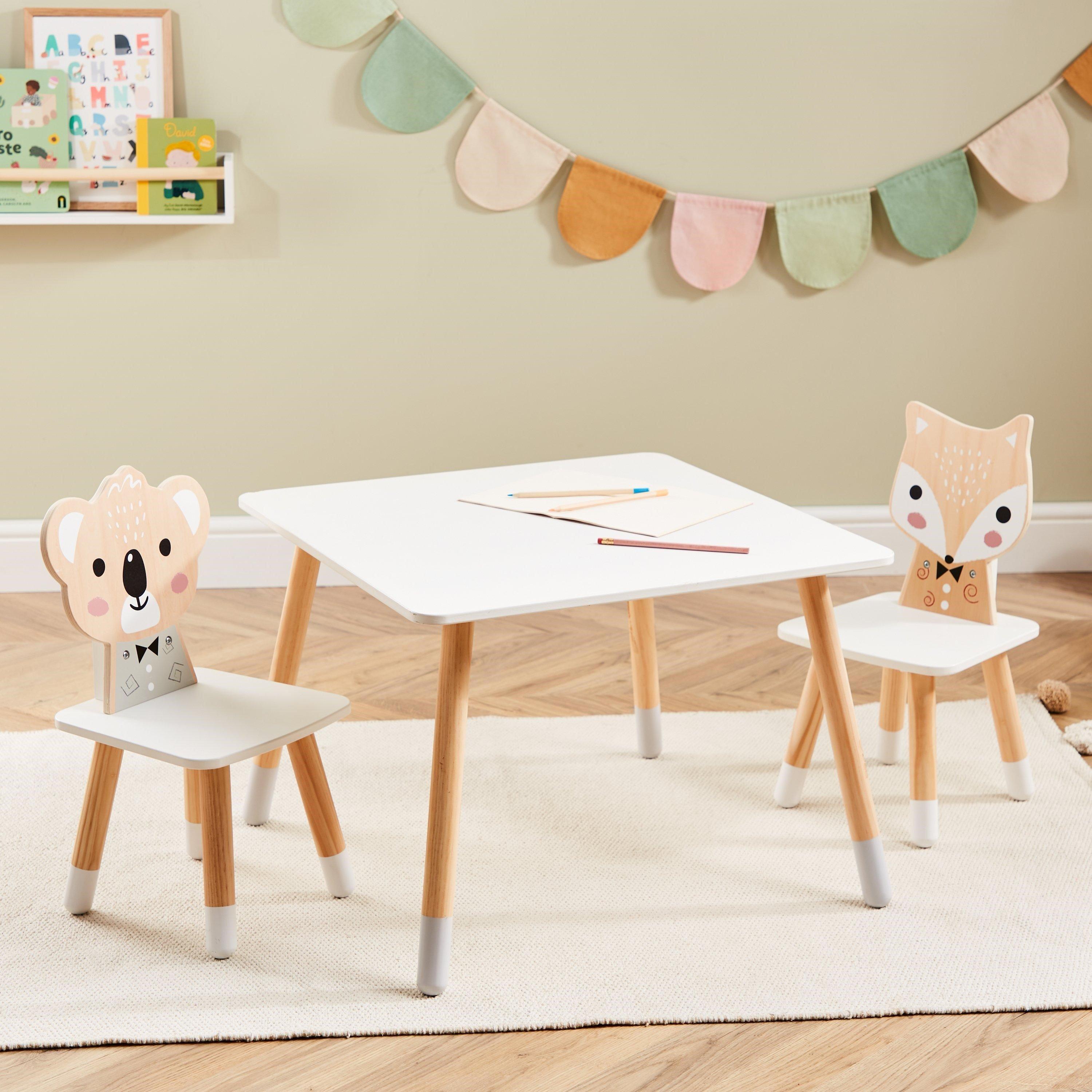 Animal Beige - Tooky Toy - Studio Wooden Kids Animal Table and 2 Chair Set