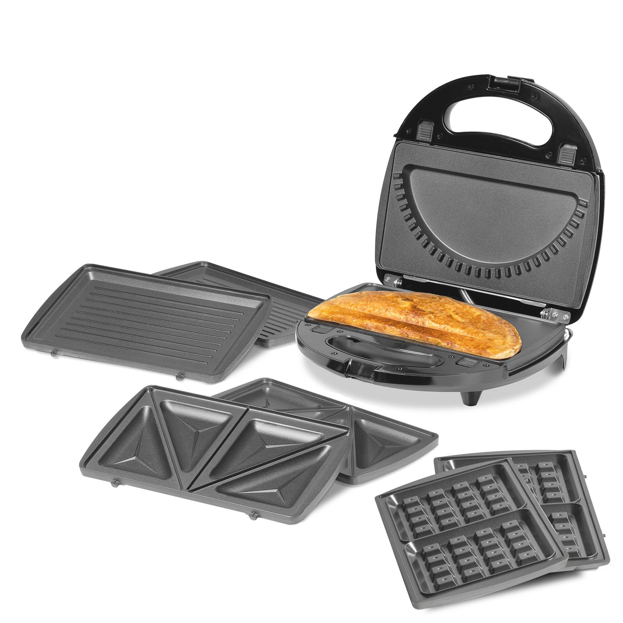 Black - Daewoo Electricals - Daewoo 4-in-1 Snack Maker - 1