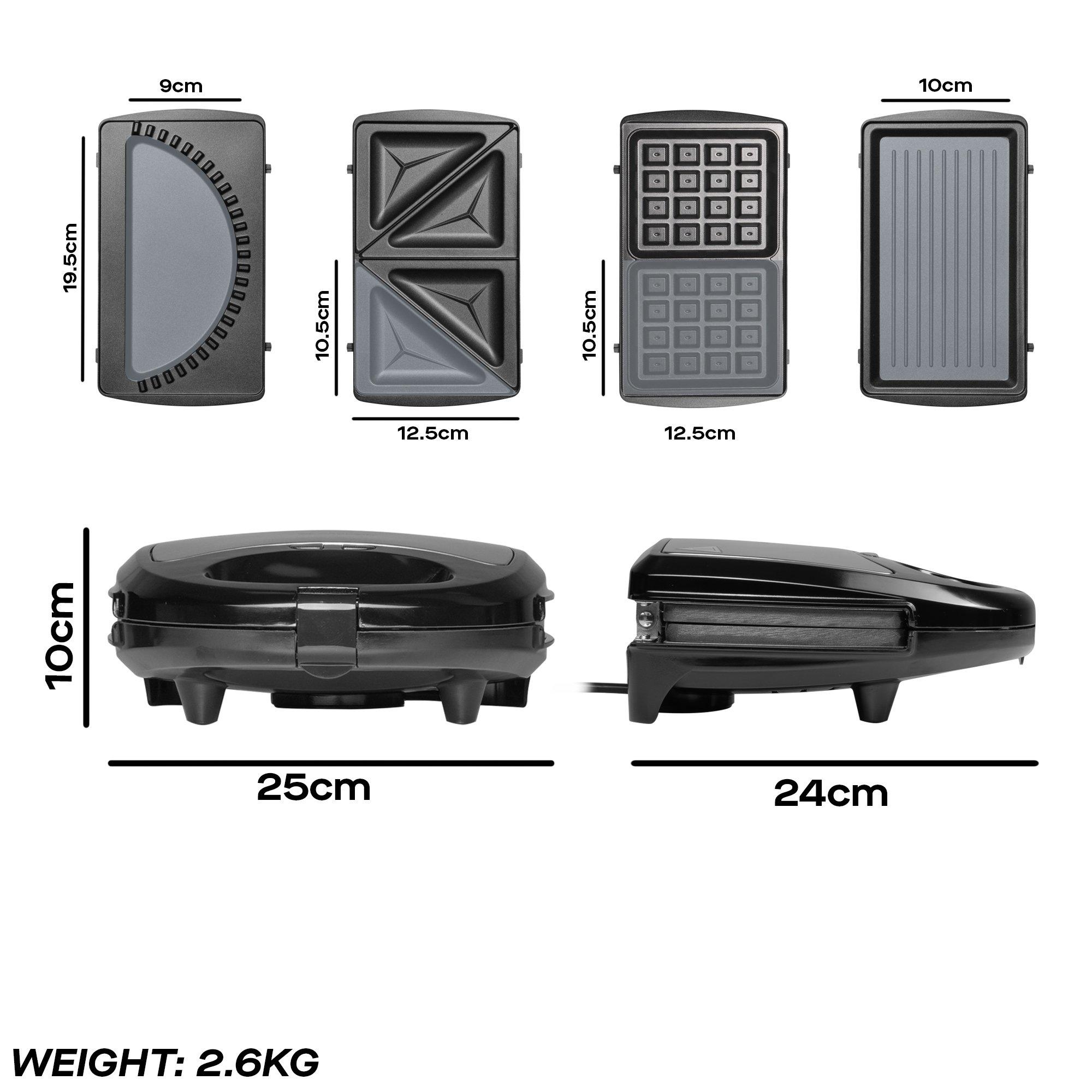 Black - Daewoo Electricals - 4-in-1 Snack Maker - 6