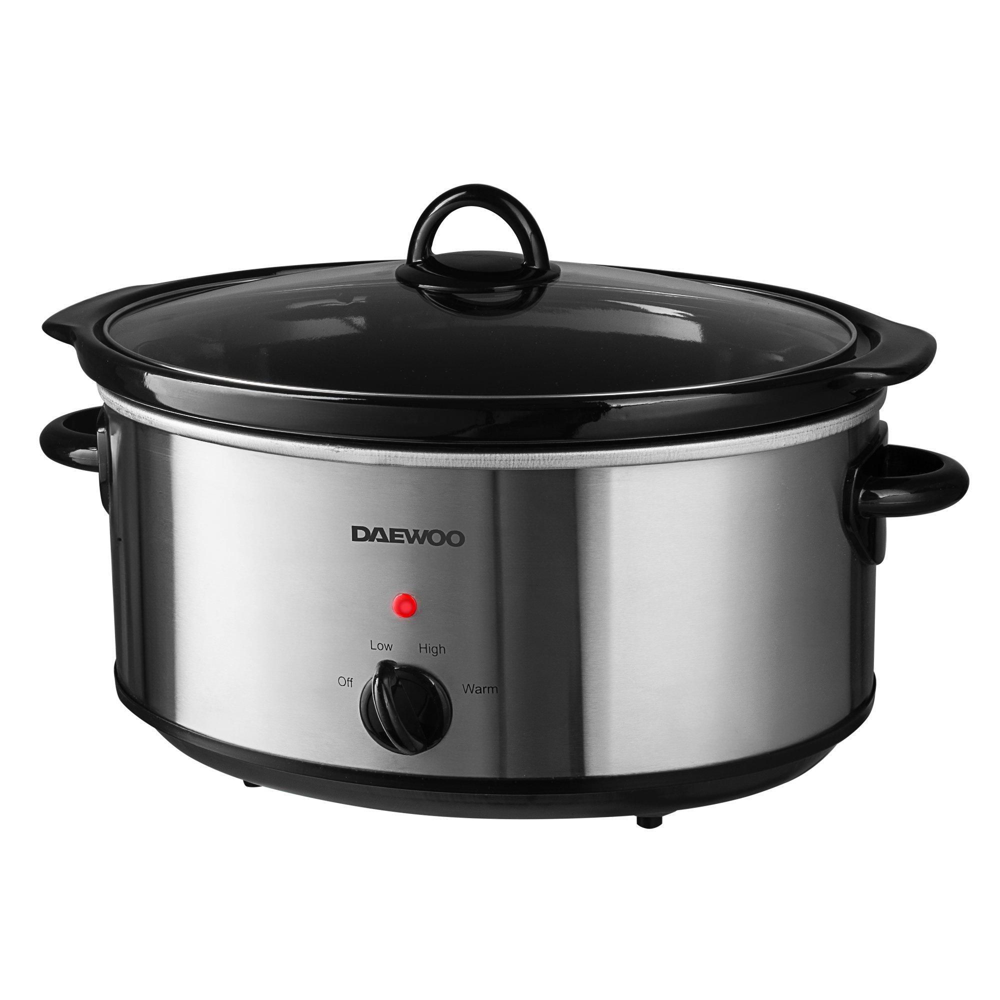 Silver - Daewoo Electricals - DAEWOO 6.5L SLOW COOKER STAINLESS STEEL - 1