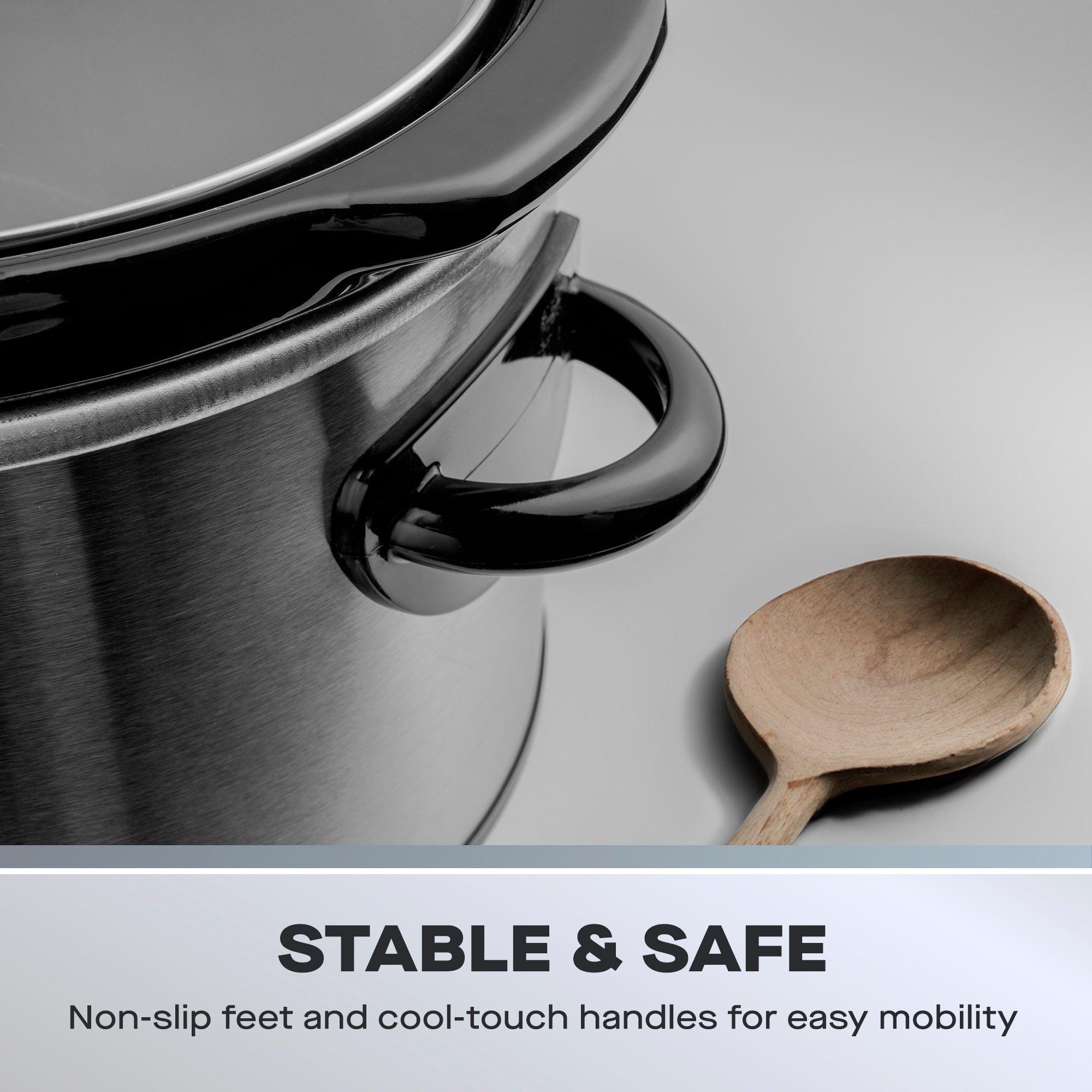 Silver - Daewoo Electricals - 6.5L SLOW COOKER STAINLESS STEEL - 5