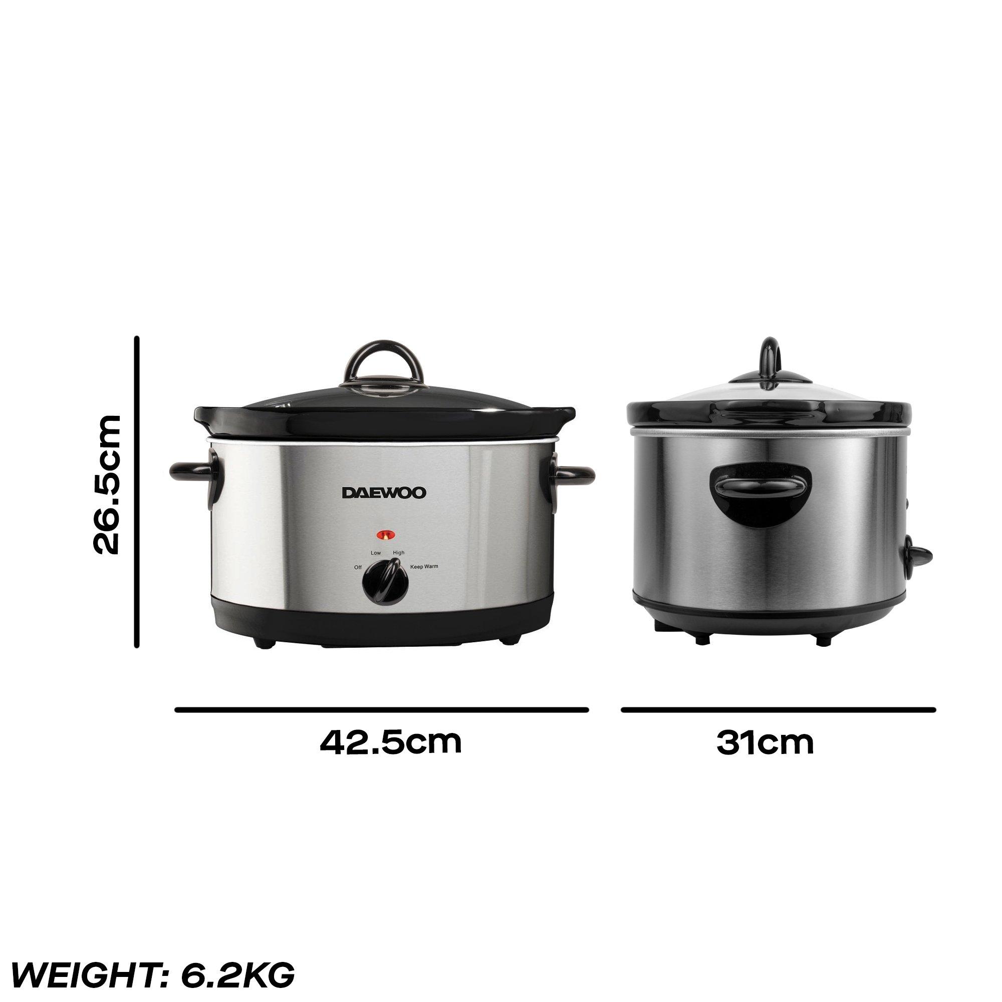 Silver - Daewoo Electricals - 6.5L SLOW COOKER STAINLESS STEEL - 6