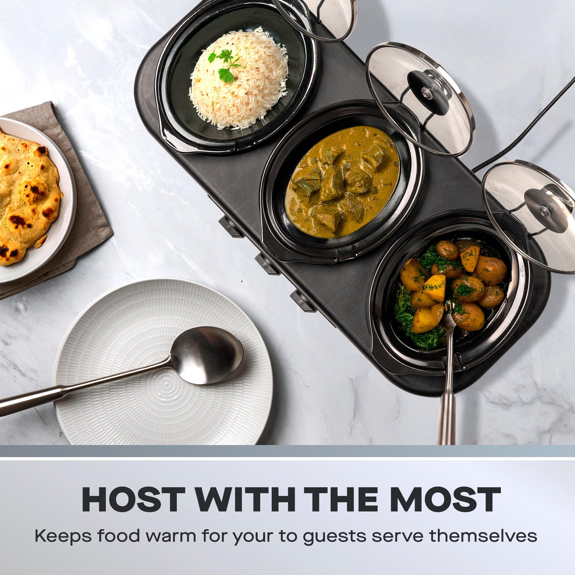 Silver - Daewoo Electricals - 3X1.5L TRIPLE SLOW COOKER - 3