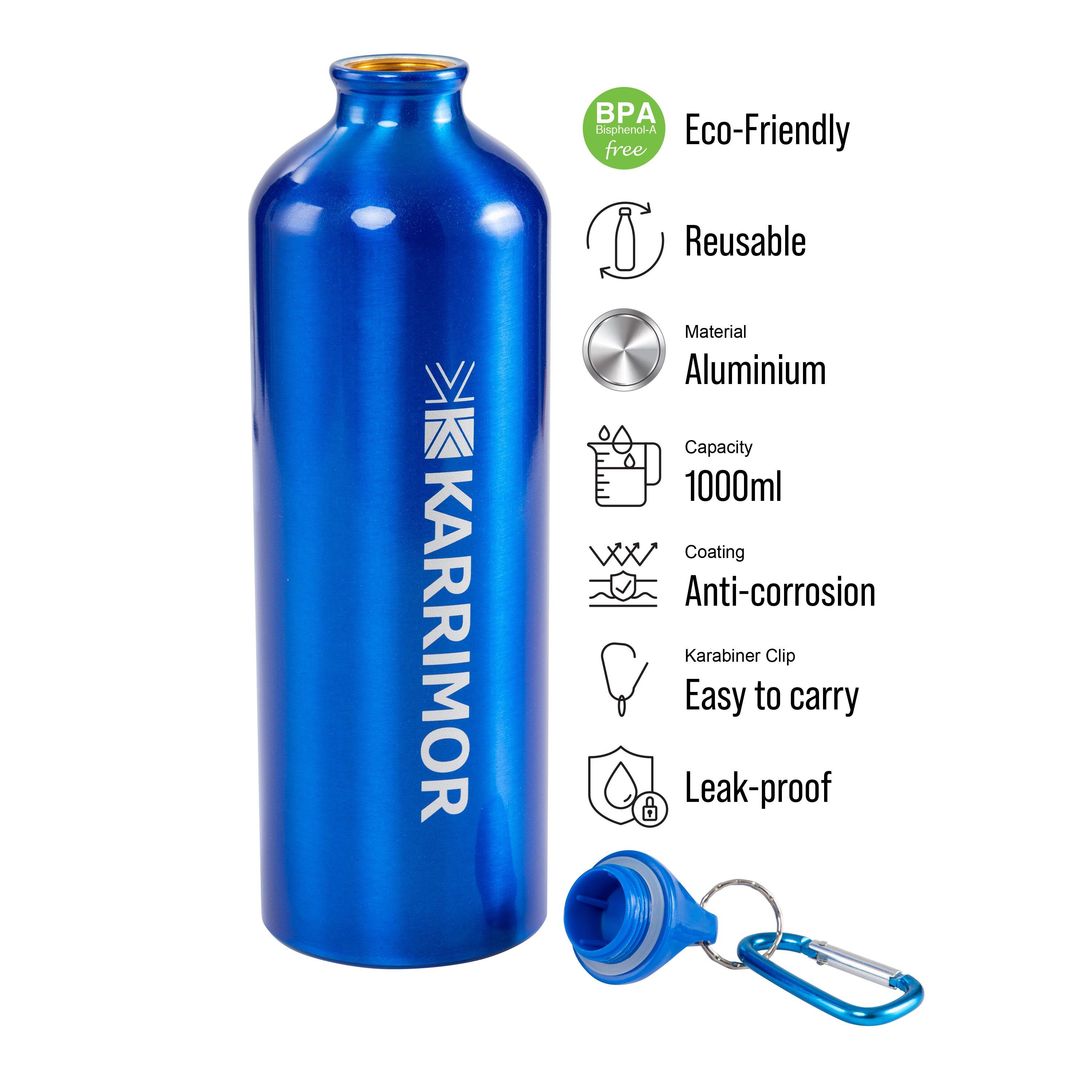 Blue - Karrimor - Aluminium Water Bottle 1L - 2