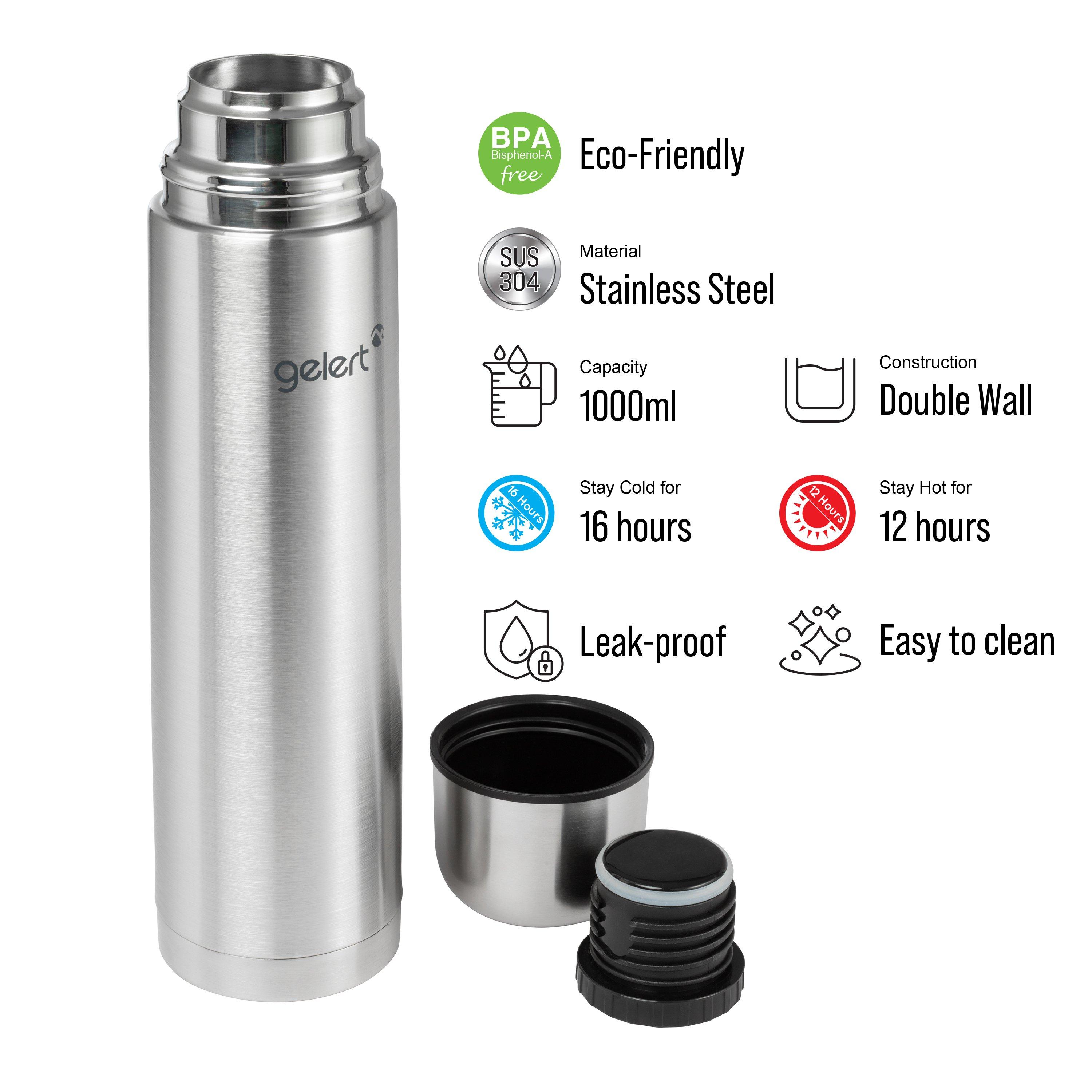 Brushed - Gelert - 1L Insulated Flask - 2
