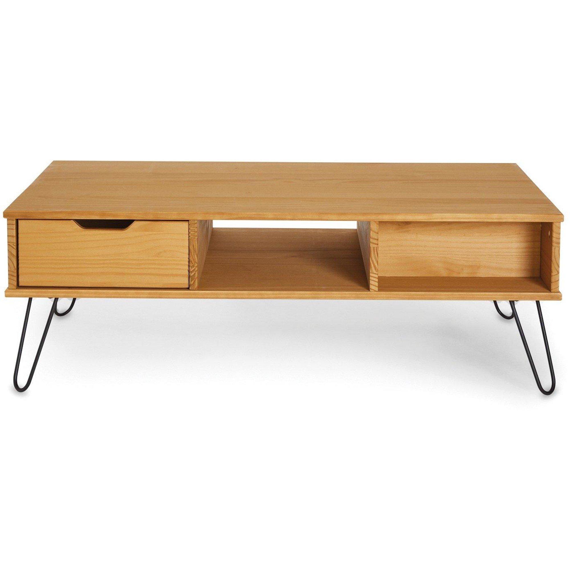 Pine Effect - Homelife - Harlem Pine Hairpin Leg Coffee Table