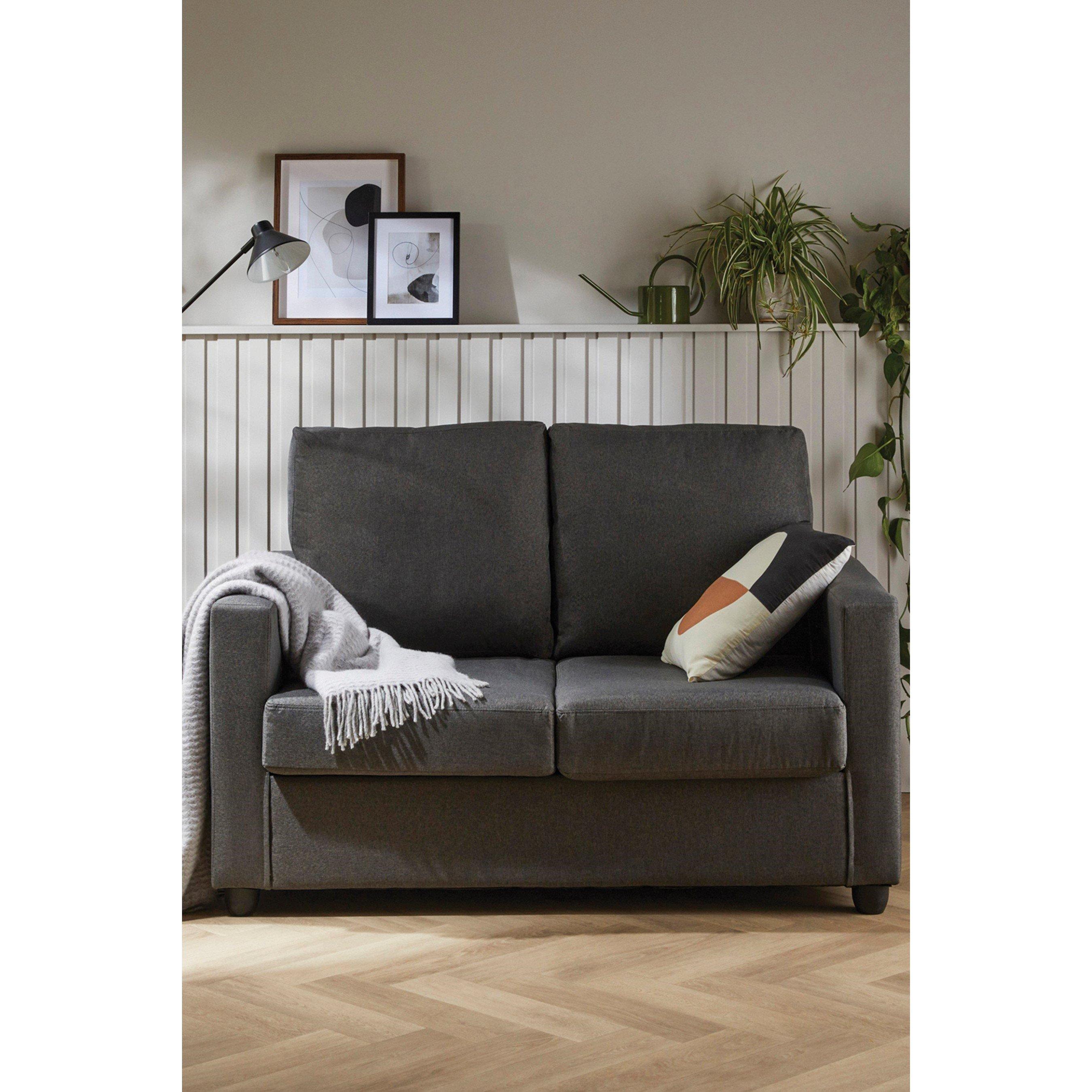 Black - Homelife - Fabric Sofa with Pull Out Bed - 1