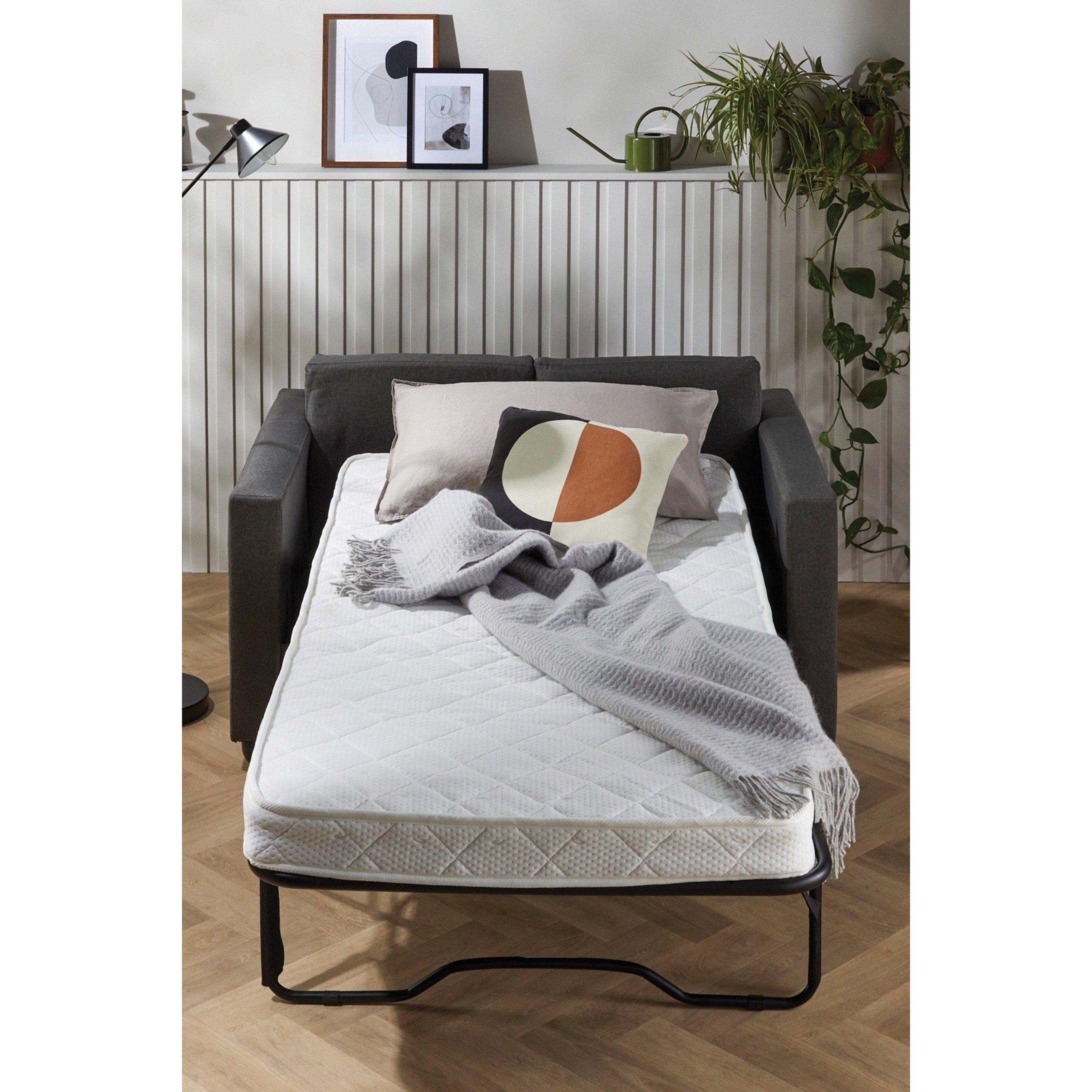 Black - Homelife - Fabric Sofa with Pull Out Bed - 2