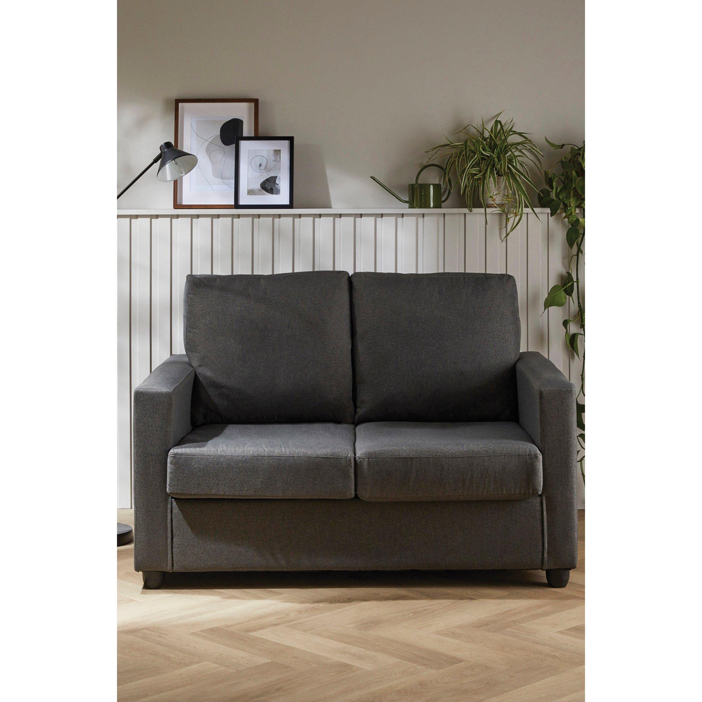 Black - Homelife - Fabric Sofa with Pull Out Bed - 3