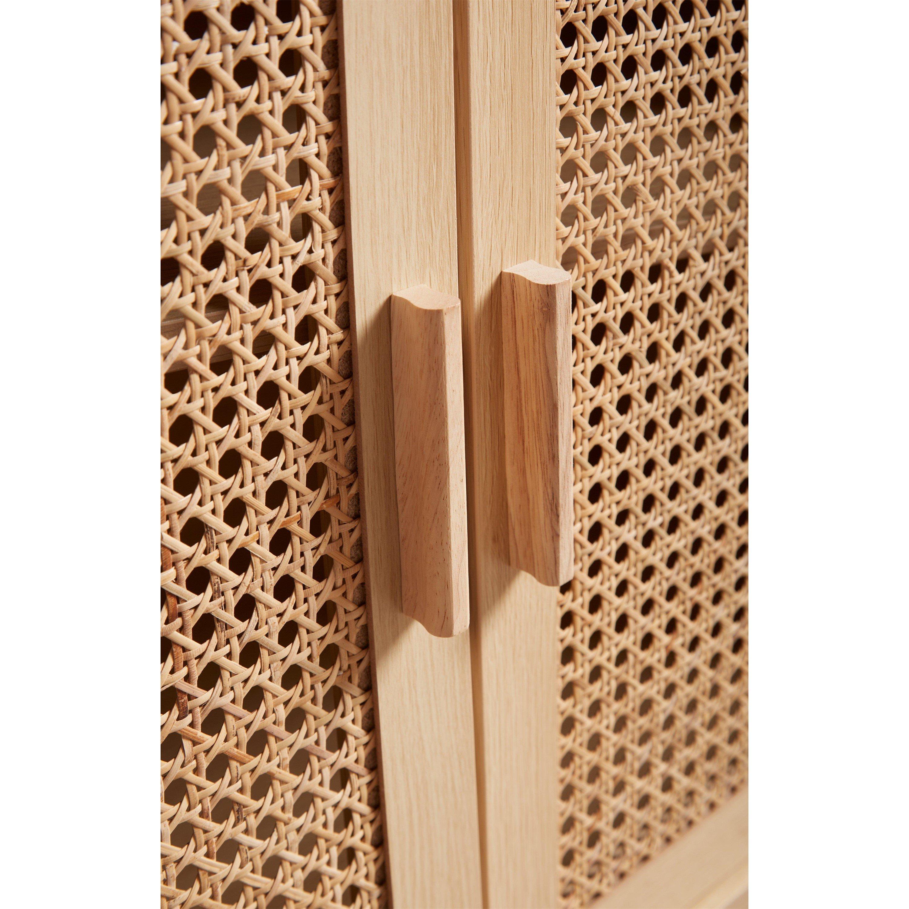 Oak - Homelife - Maya Rattan Fronted Sideboard - 3