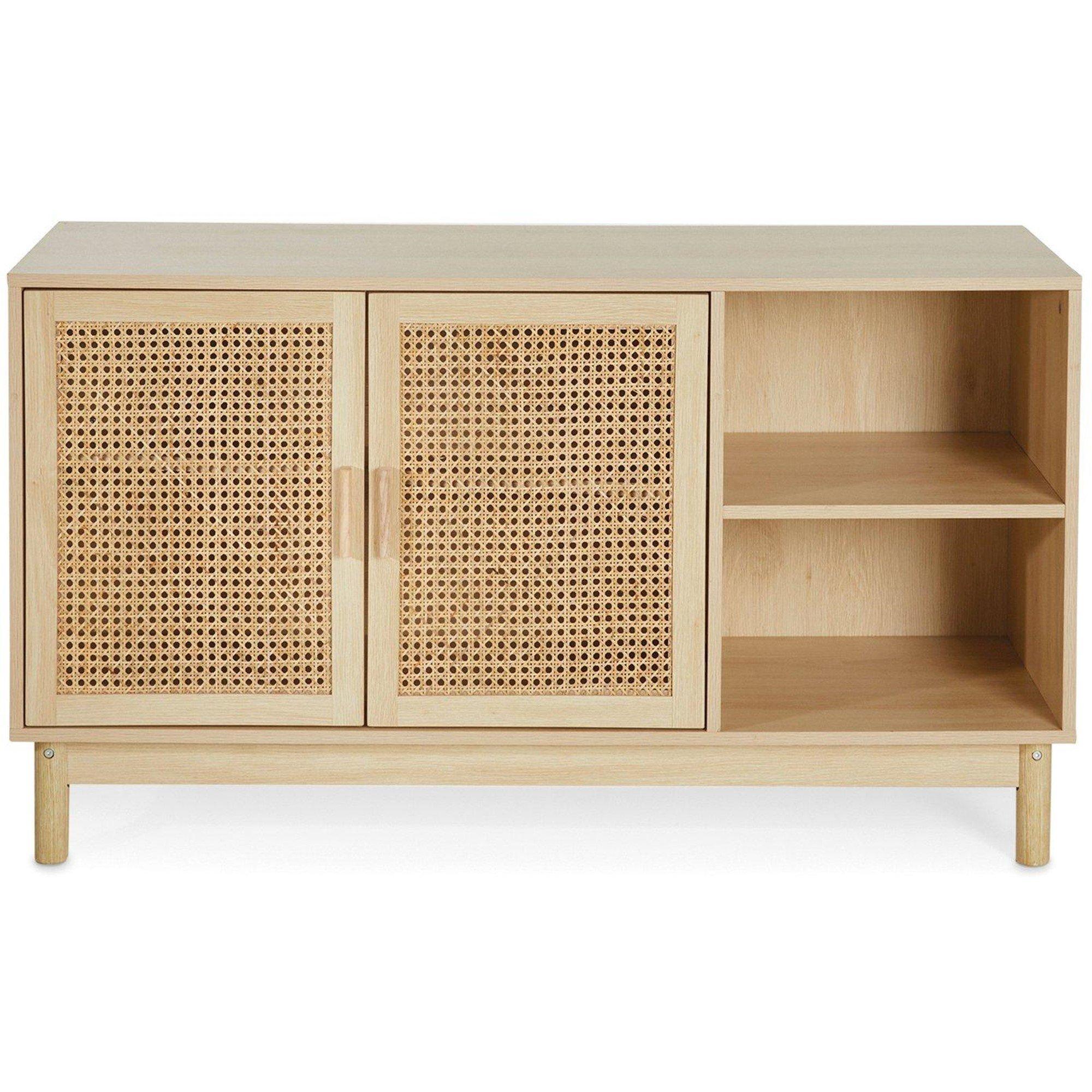 Oak - Homelife - Maya Rattan Fronted Sideboard - 4