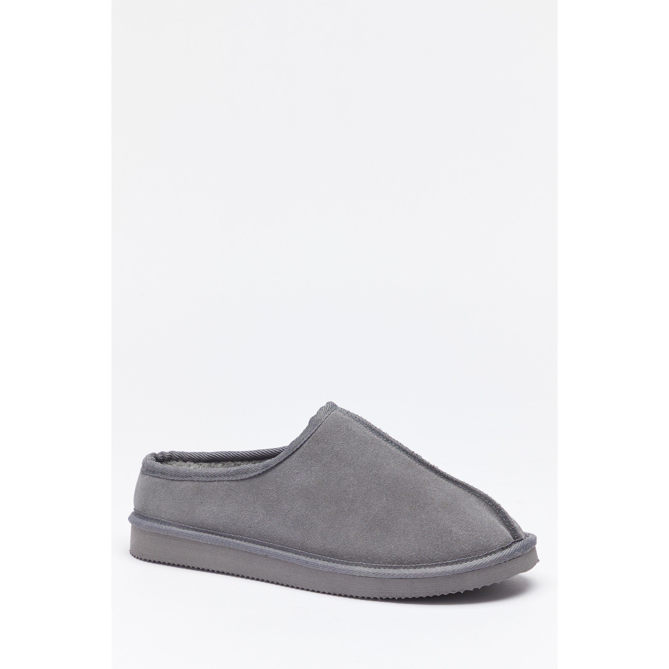 Grijs - Studio - Suede Chunky Mule Slipper - 1