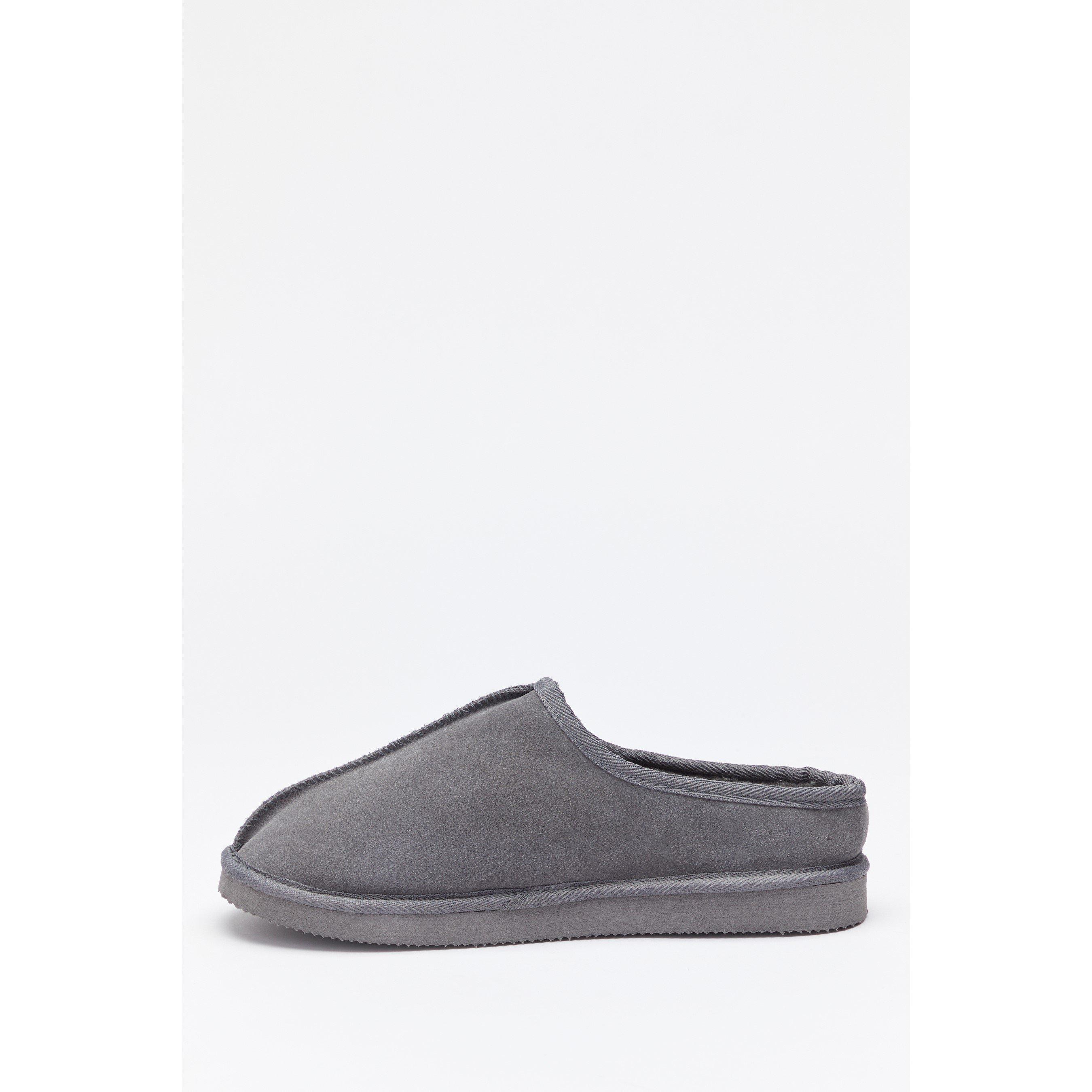 Grijs - Studio - Suede Chunky Mule Slipper - 2