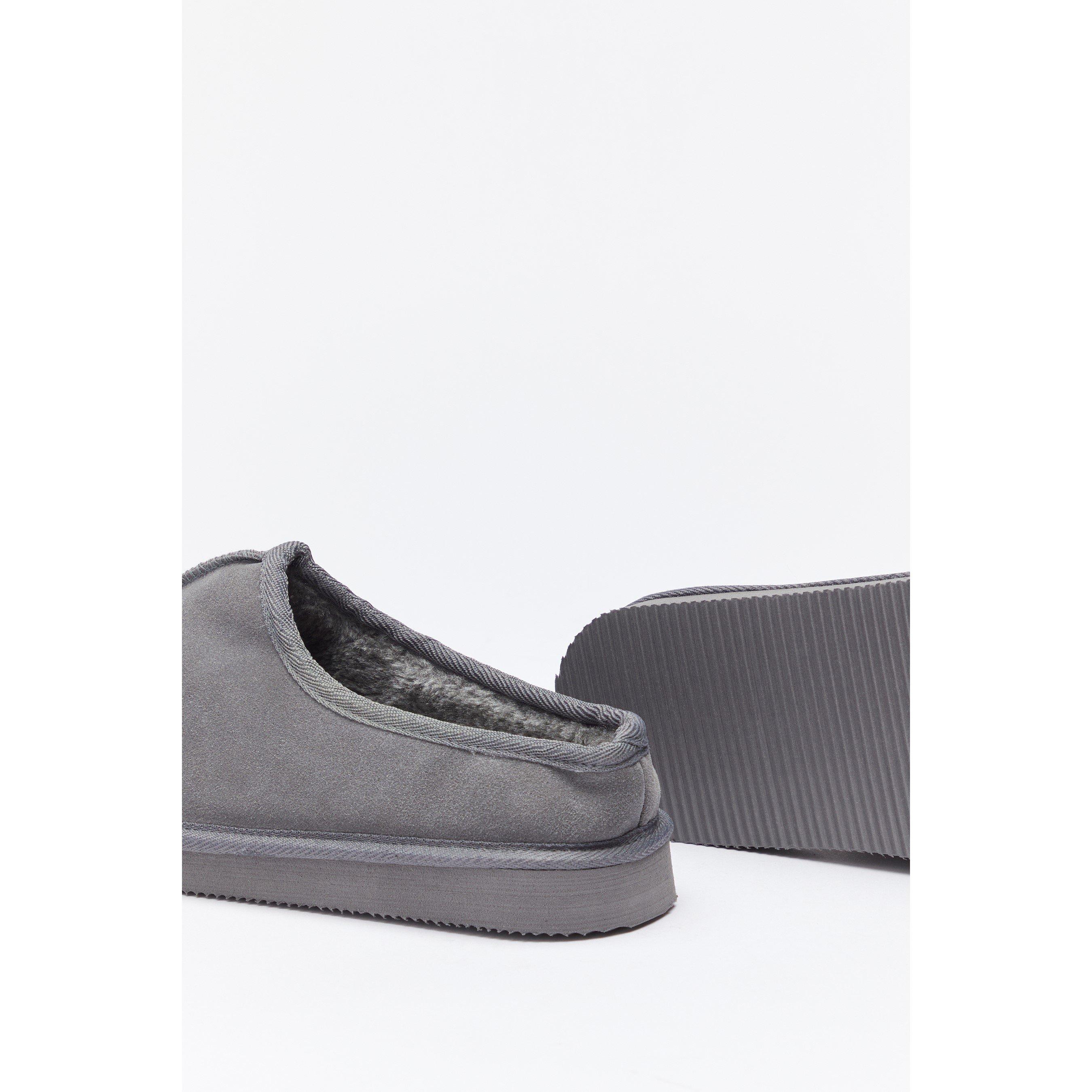 Grijs - Studio - Suede Chunky Mule Slipper - 4